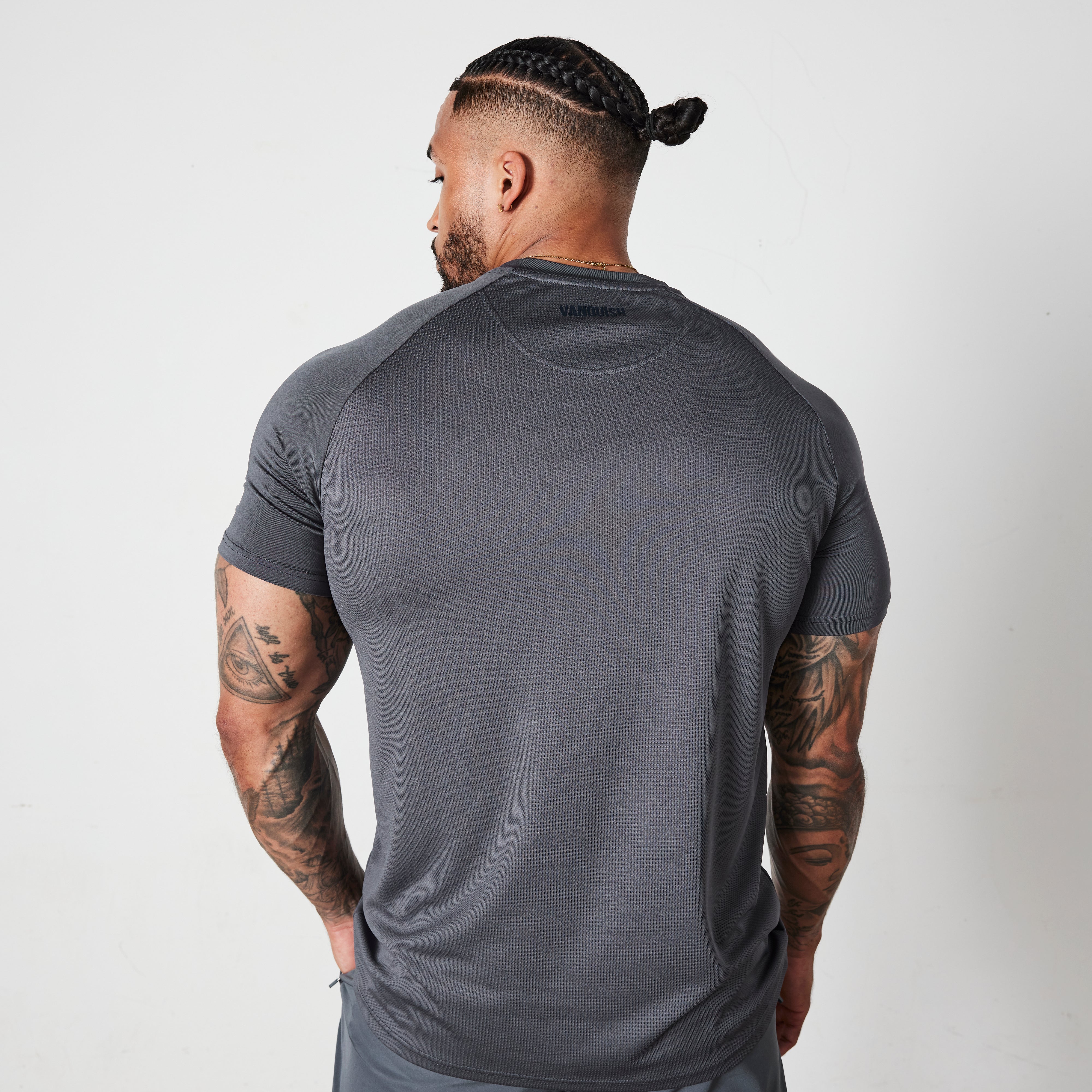 Vanquish Essential Performance-T-Shirt in Denimblau, kurzärmelig