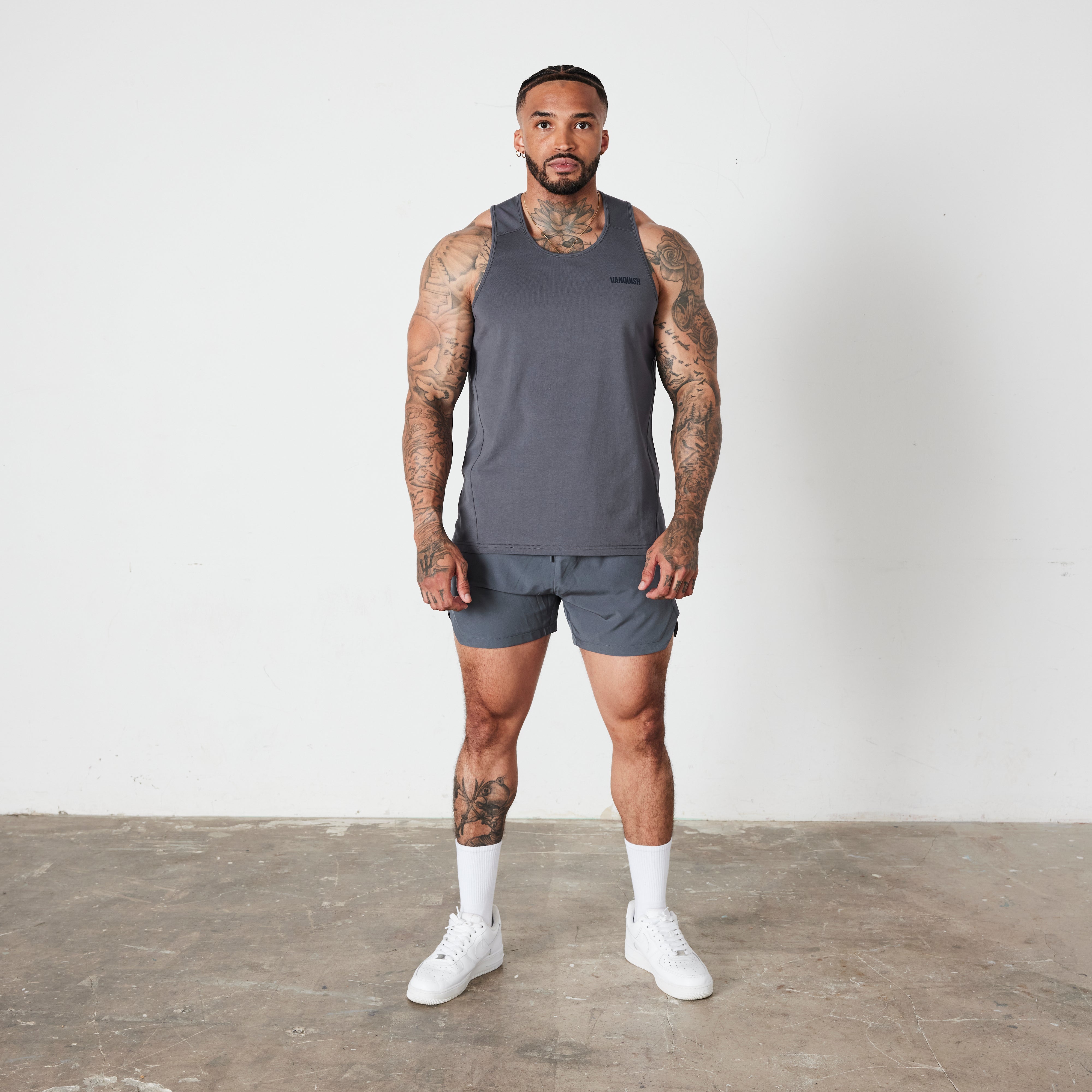 Vanquish Essential Denim Blue Regular Fit Tank Top