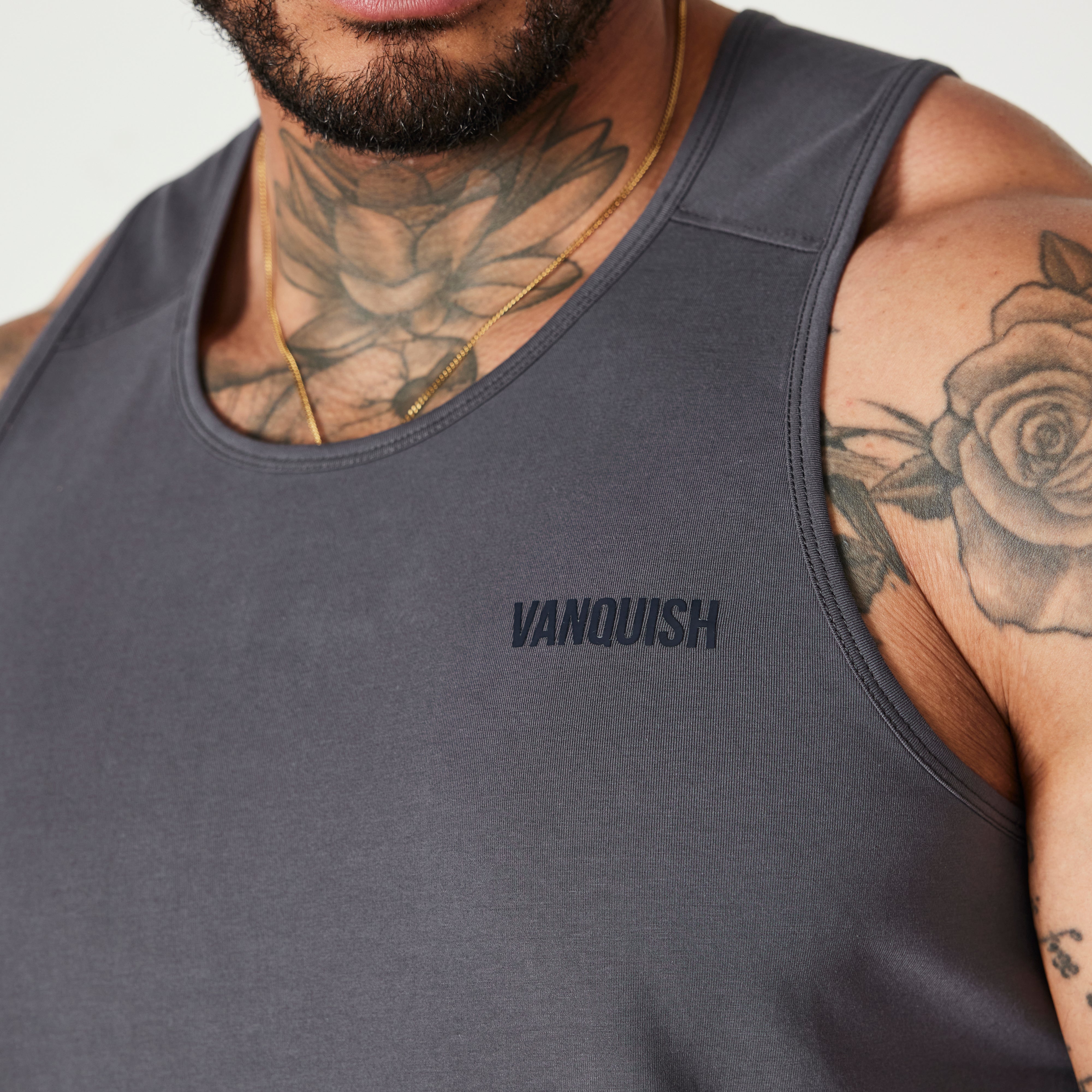 Vanquish Essential Denim Blue Regular Fit Tank Top