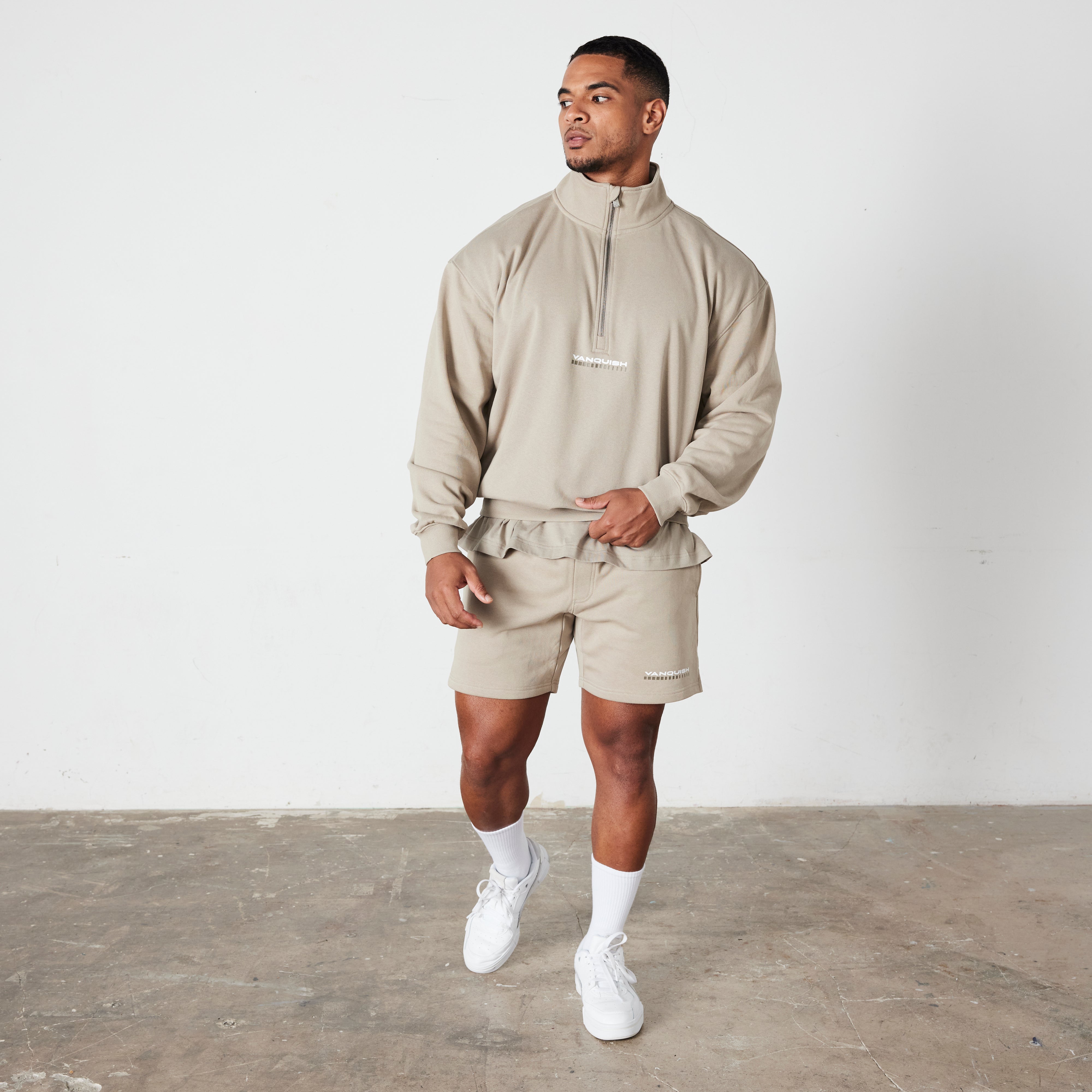 Vanquish Stone Athletics Division Quarter Zip Sweater