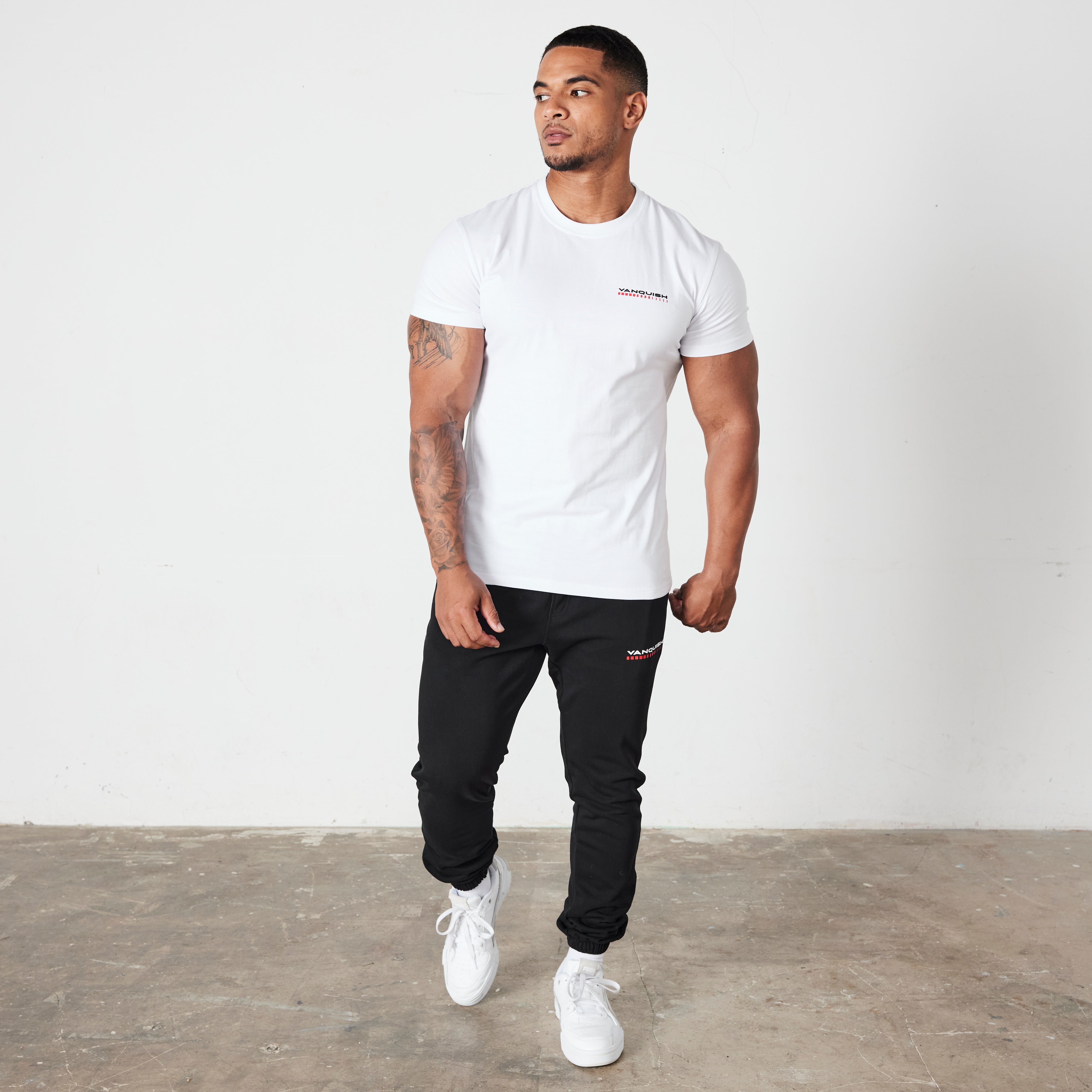 Vanquish White Athletics Division Fitted T Shirt