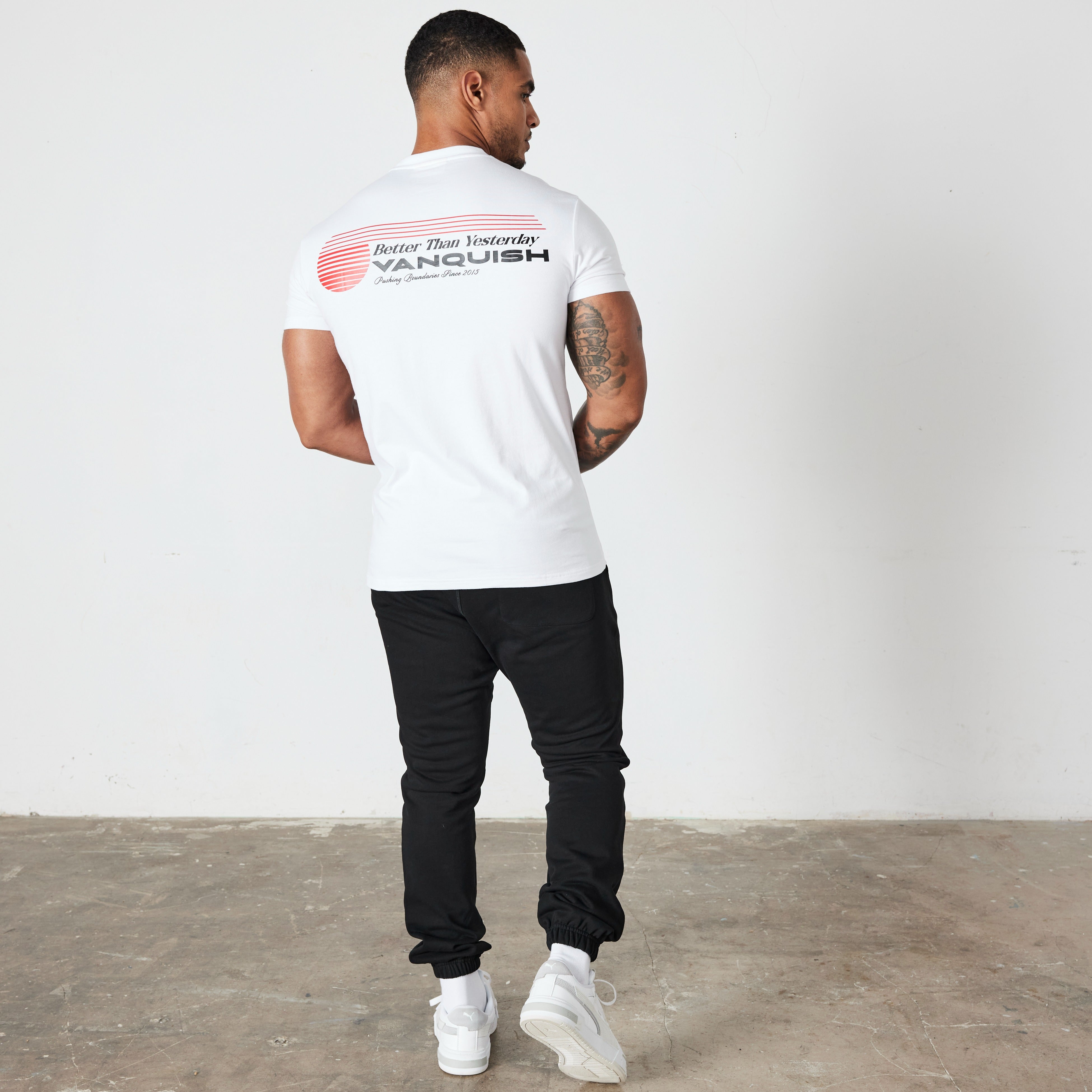 Vanquish White Athletics Division Fitted T Shirt