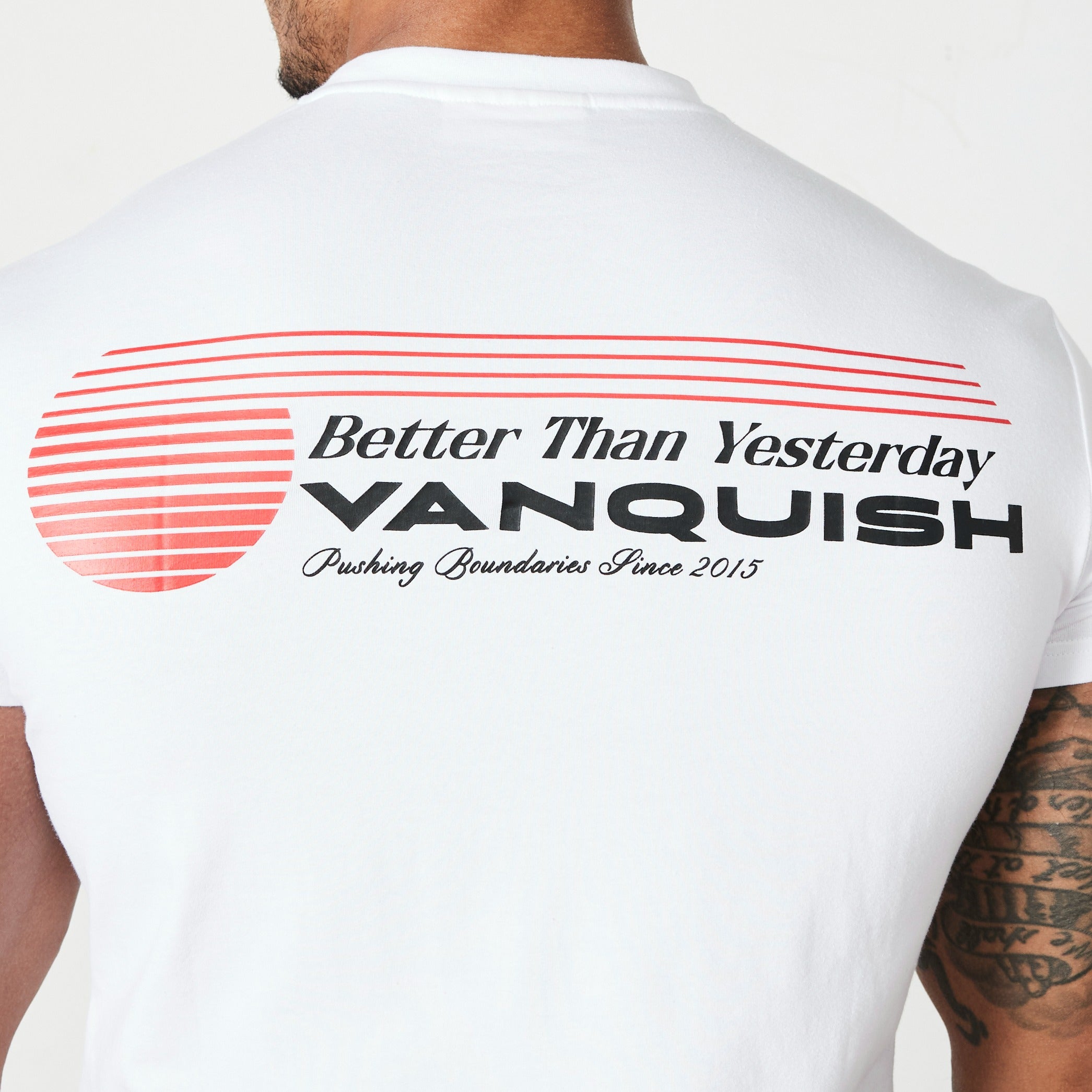 Vanquish White Athletics Division Fitted T Shirt