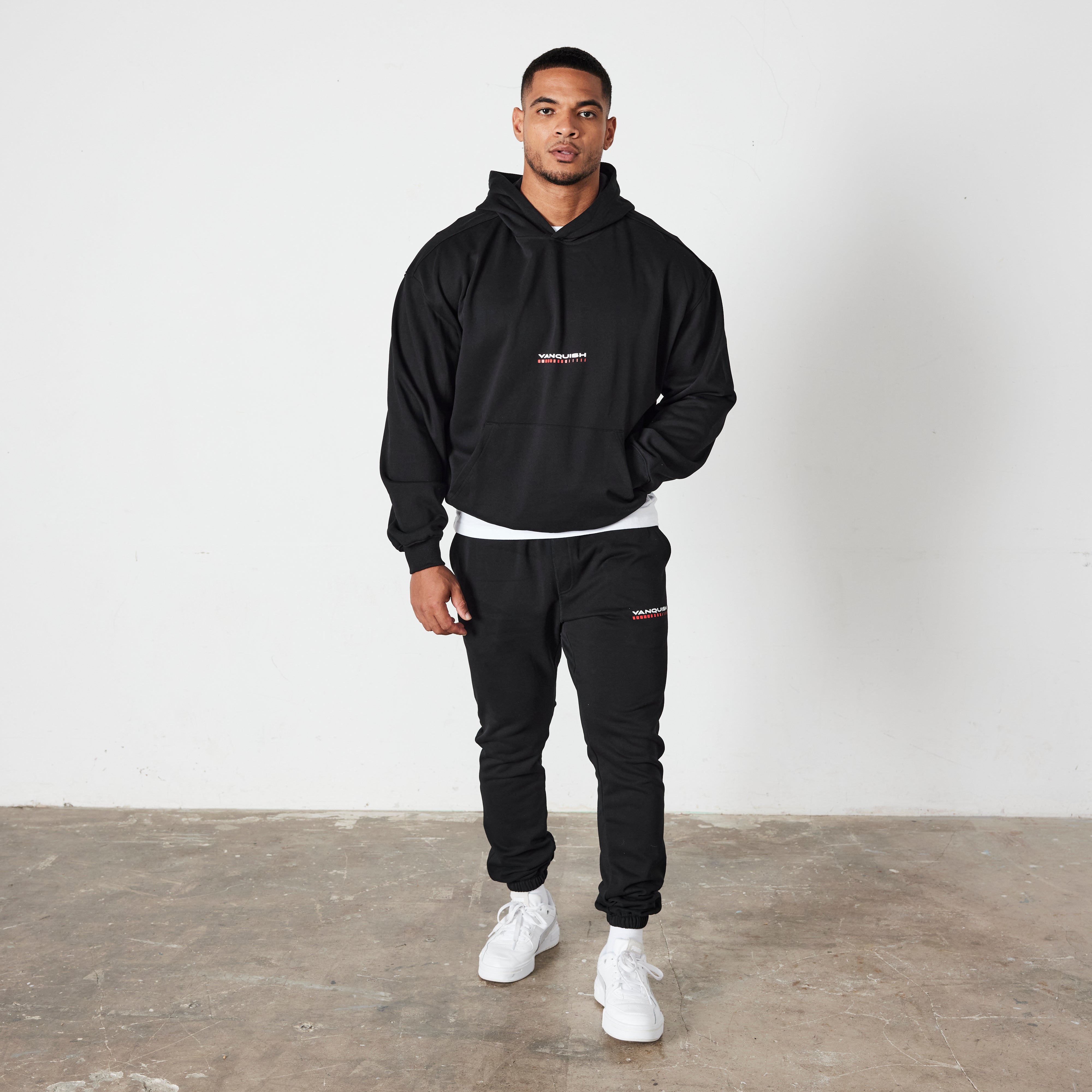 Vanquish Black Athletics Division Oversized Pullover Hoodie