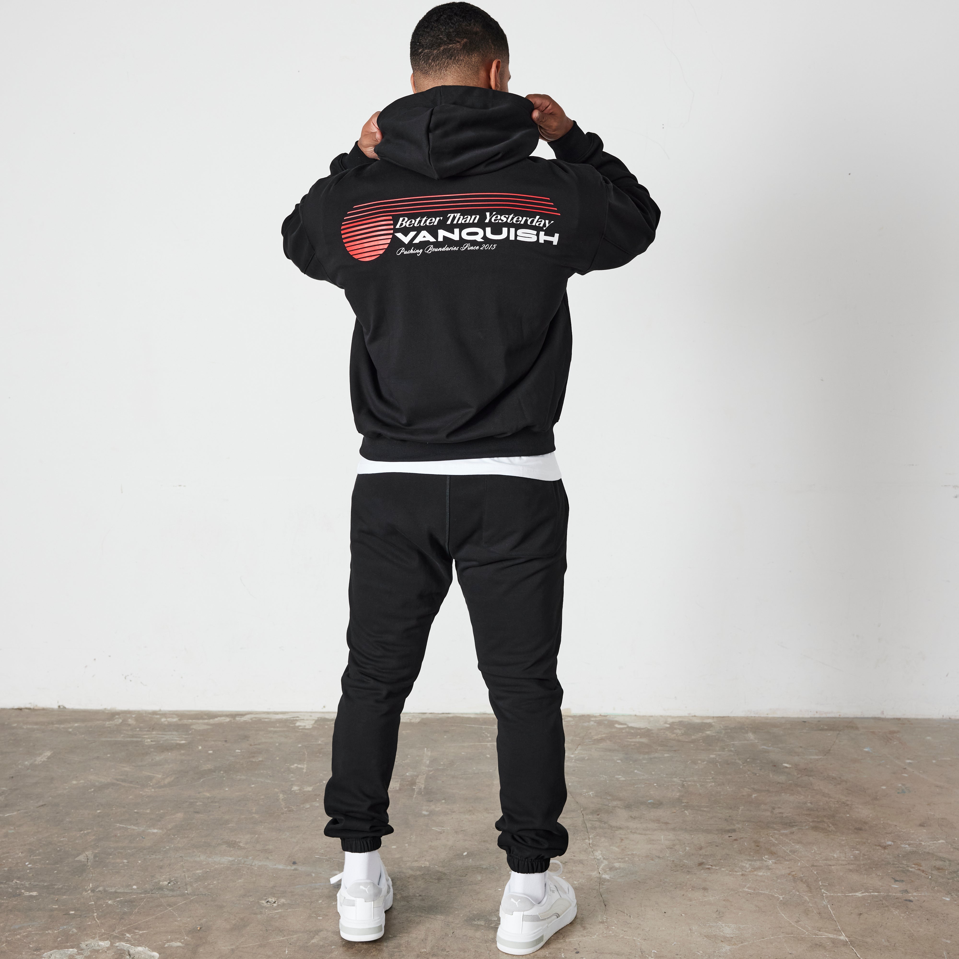 Vanquish Black Athletics Division Oversized Pullover Hoodie