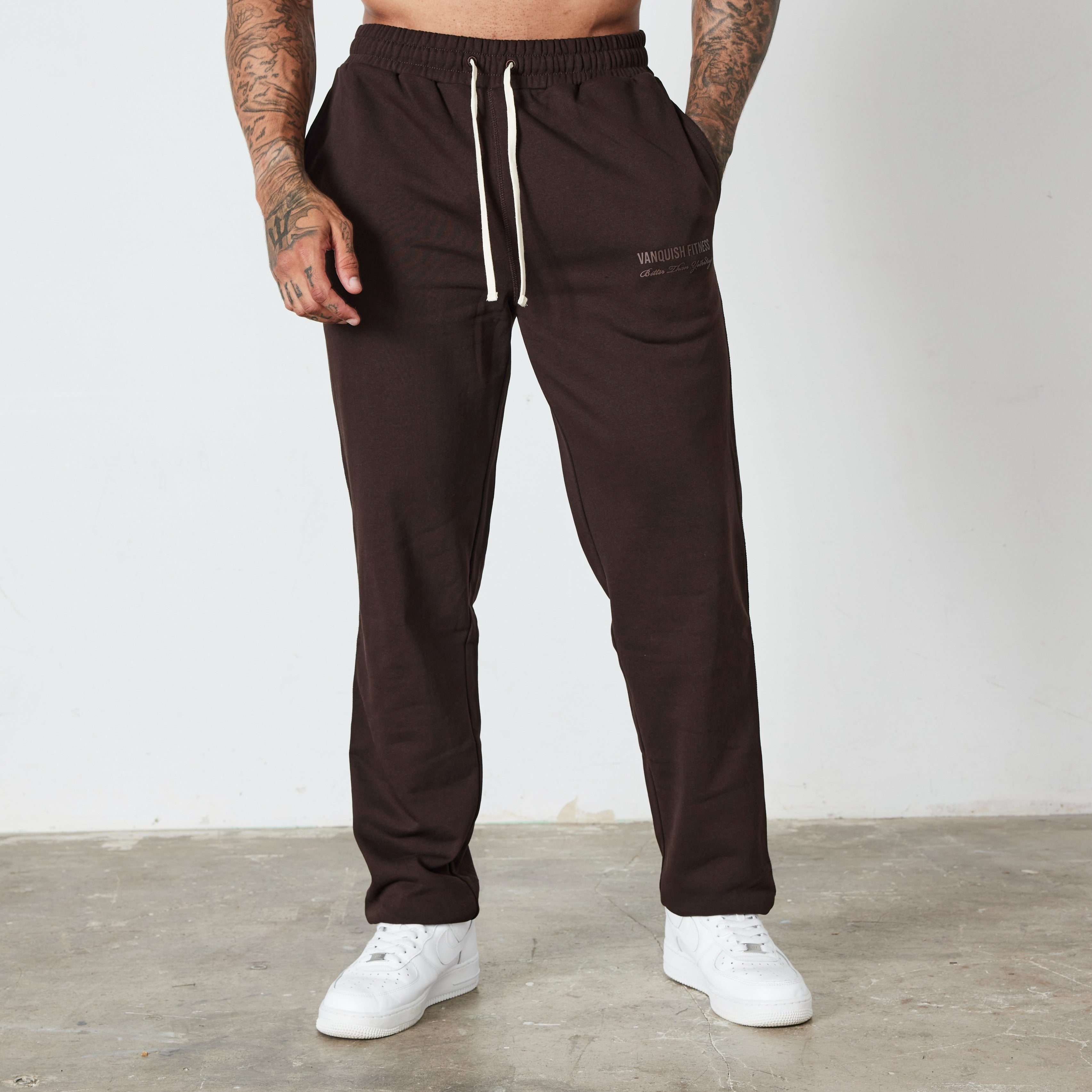 Vanquish Coffee Brown Signature Collection Straight Leg Sweatpants