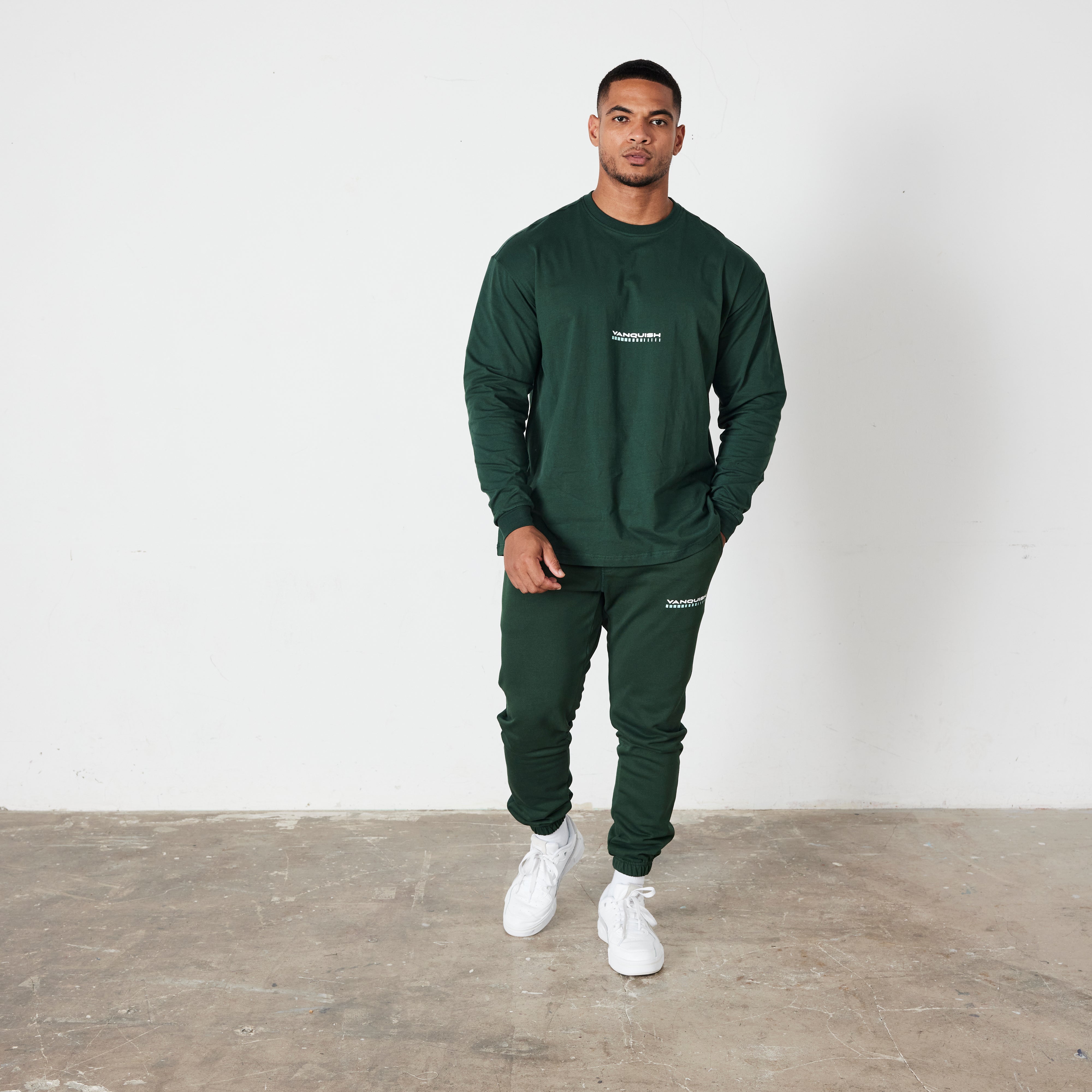 Vanquish Green Athletics Division Oversized Long Sleeve T Shirt