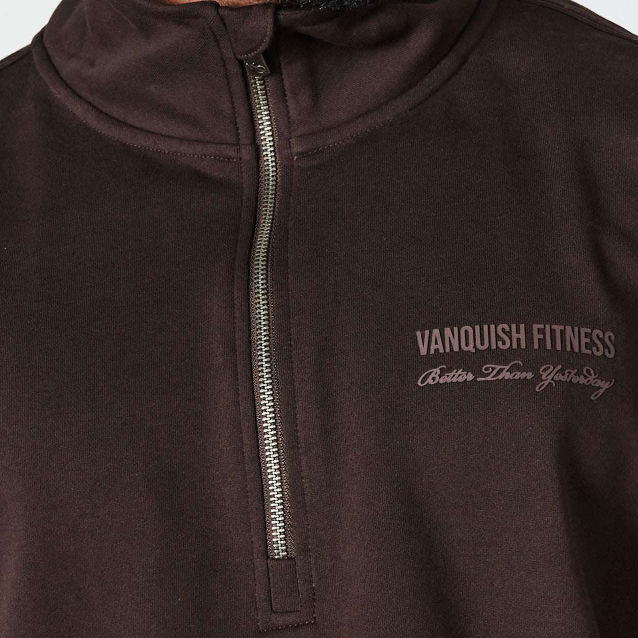 Vanquish Coffee Brown Signature Collection Quarter Zip Sweater