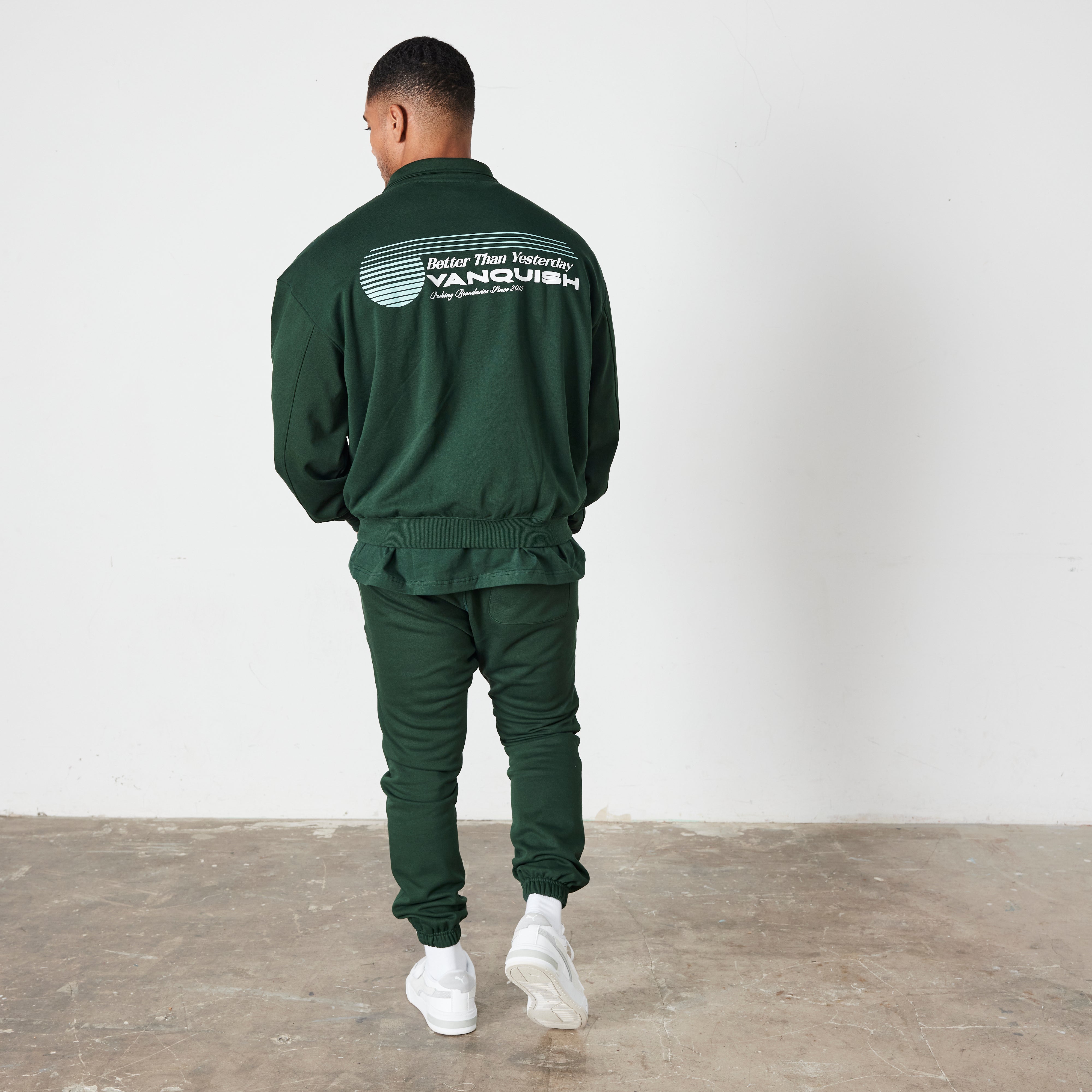 Vanquish Green Athletics Division Quarter Zip Sweater