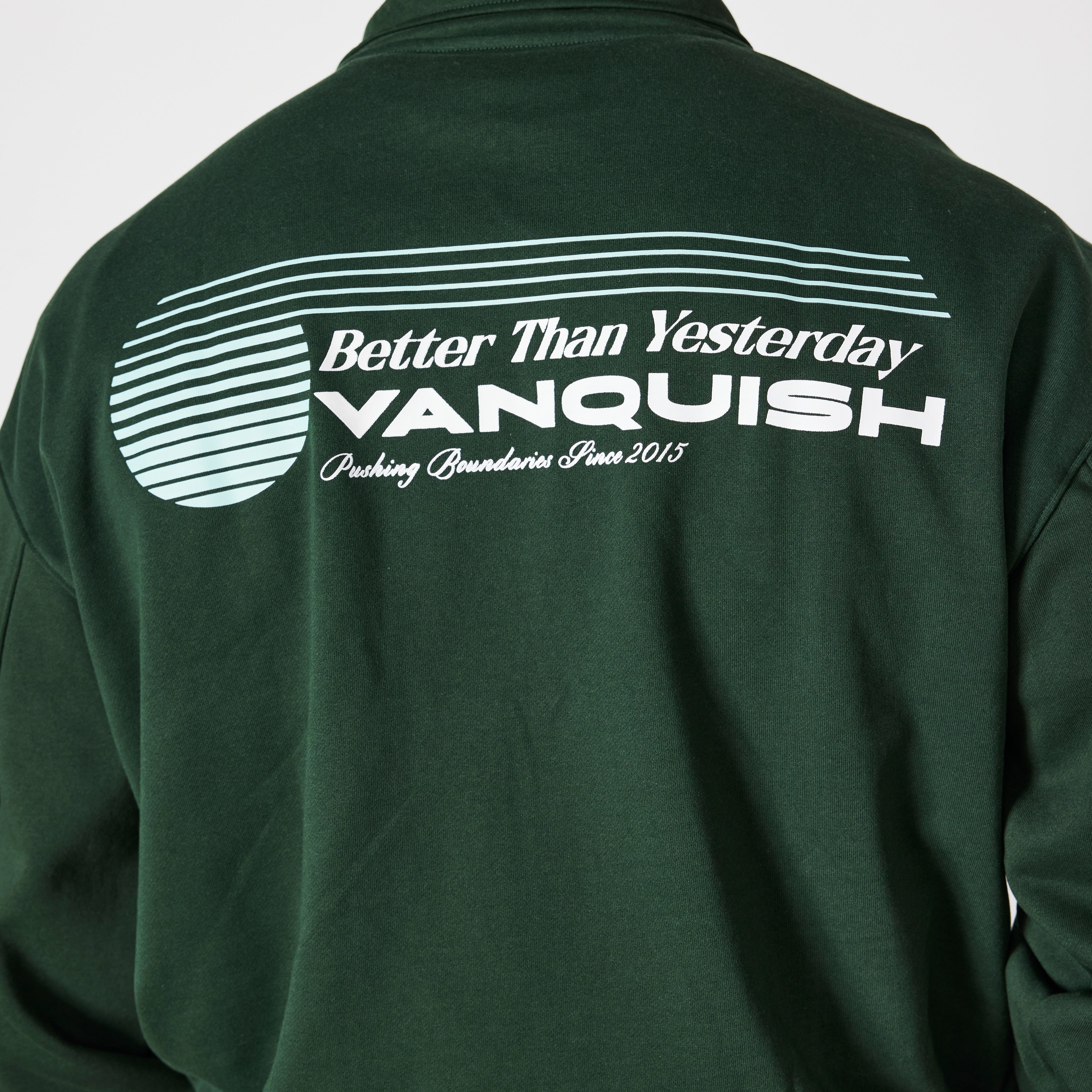 Vanquish Green Athletics Division Quarter Zip Sweater