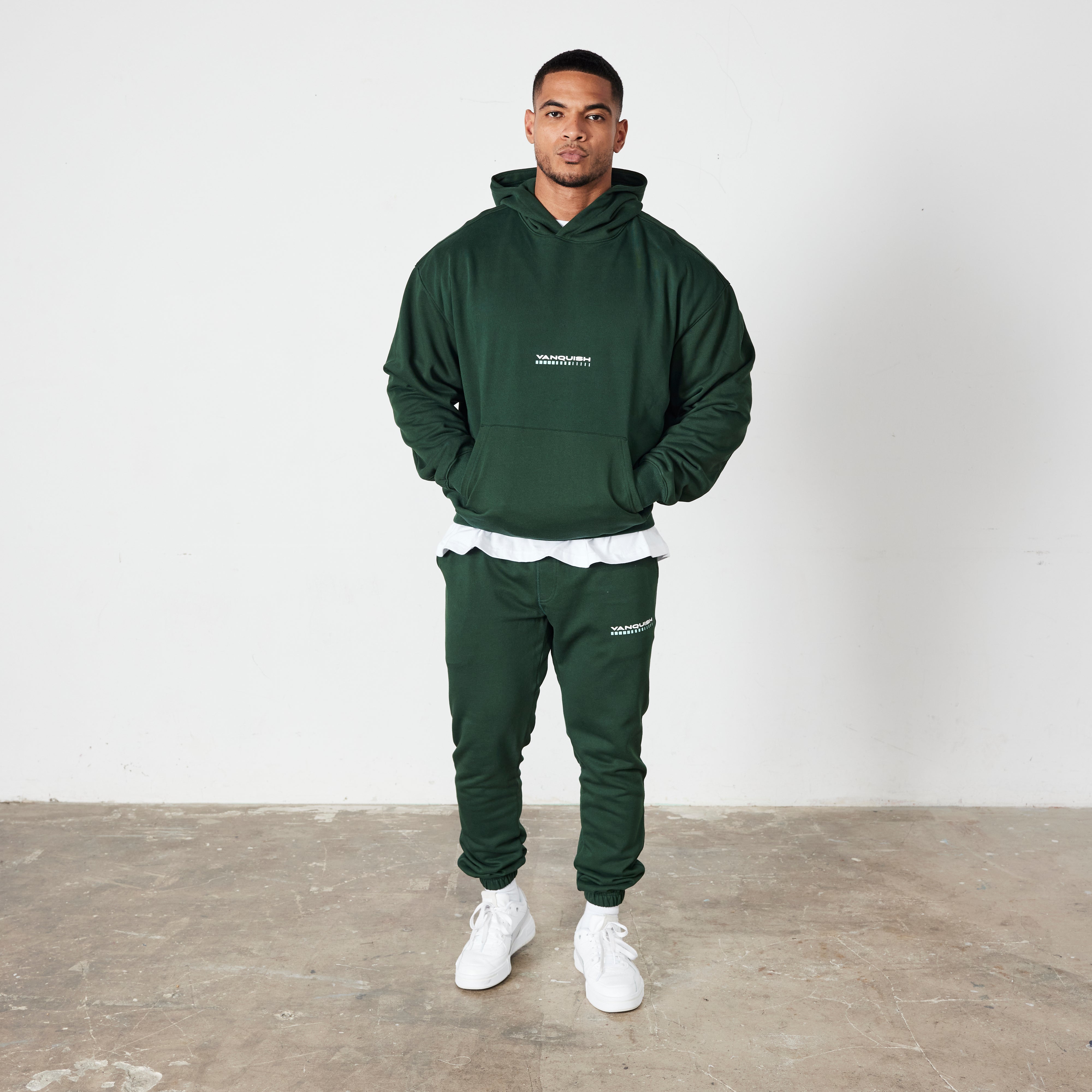 Vanquish Green Athletics Division Oversized Pullover Hoodie
