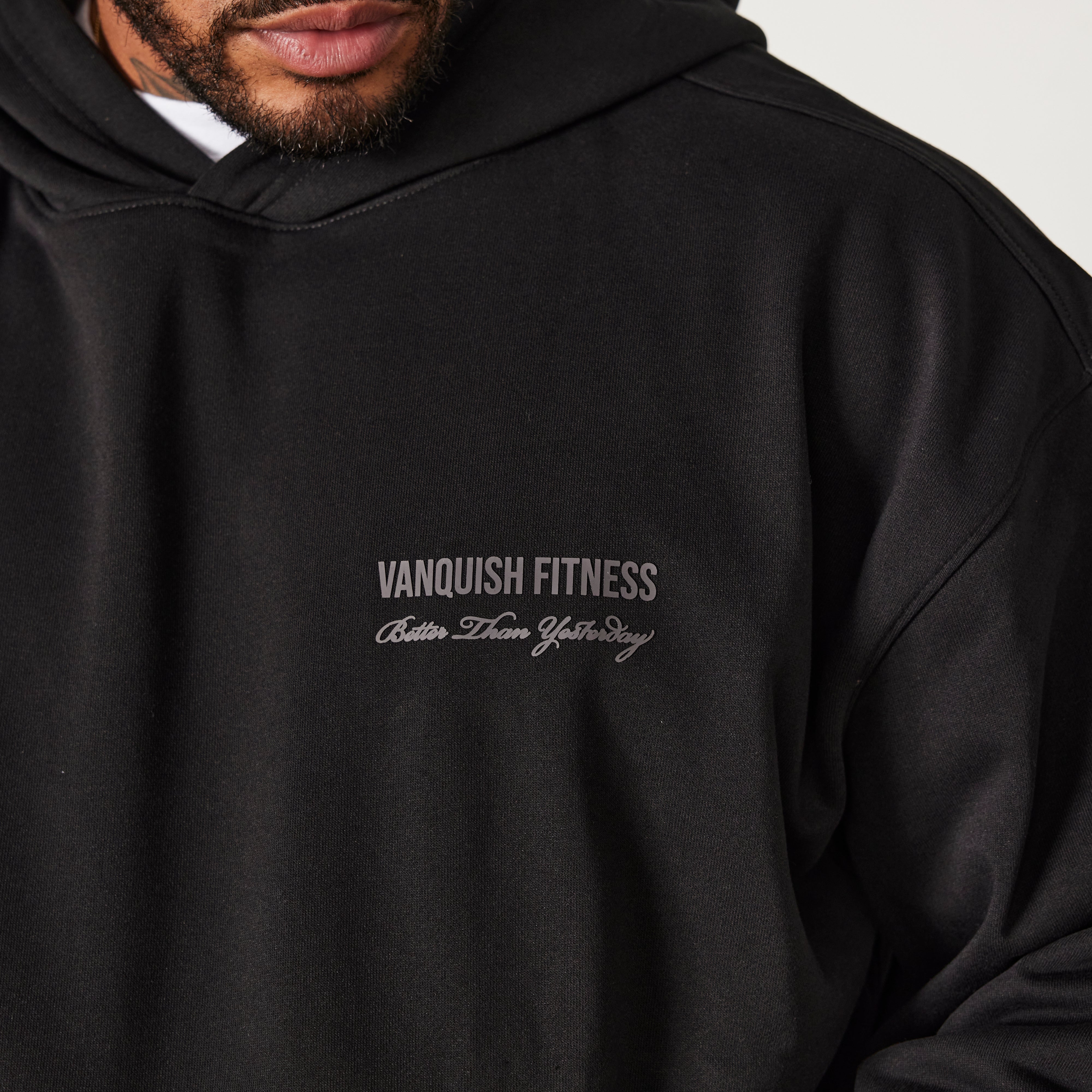 Vanquish Black Signature Collection Oversized Pullover Hoodie