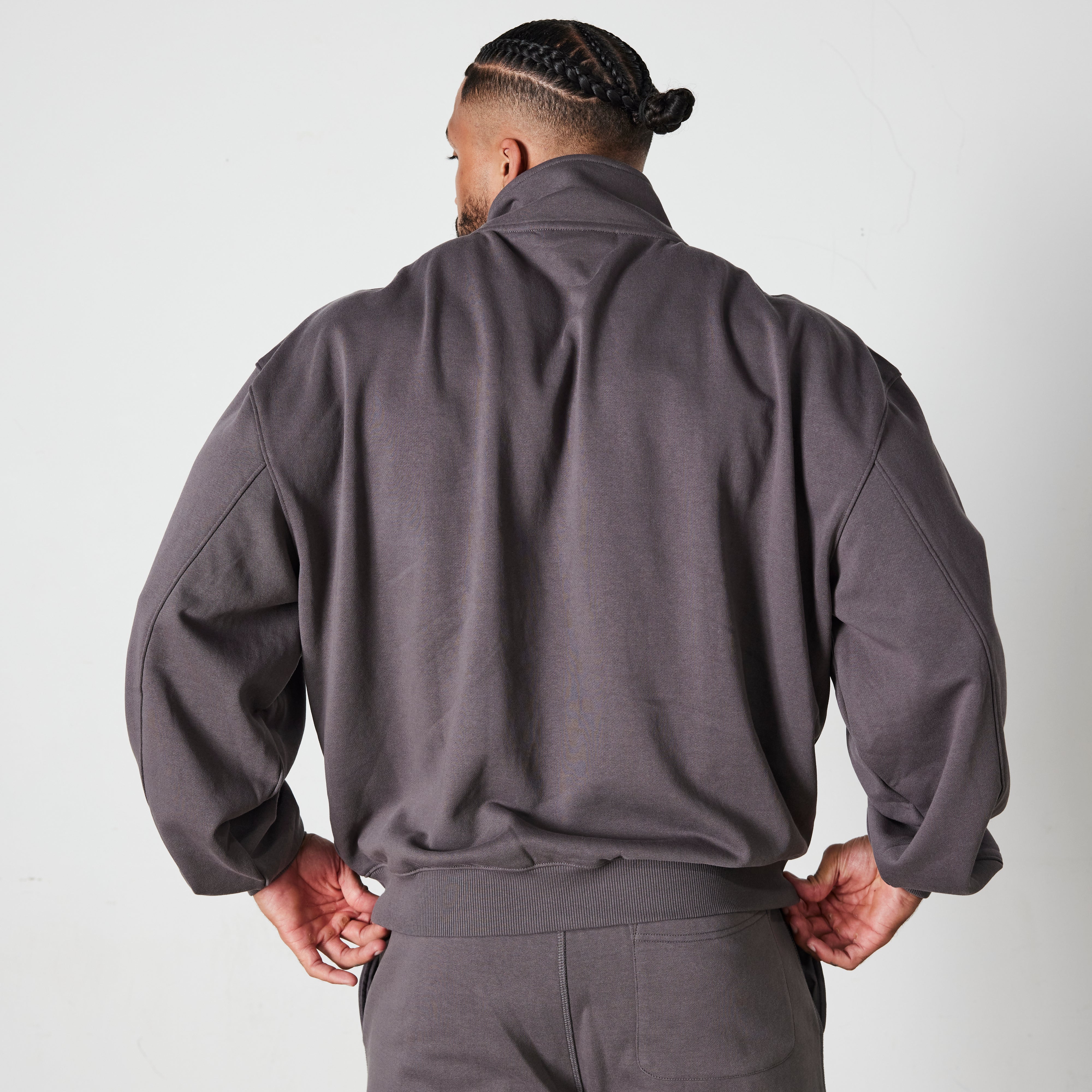 Vanquish Dark Grey Signature Collection Quarter Zip Sweater