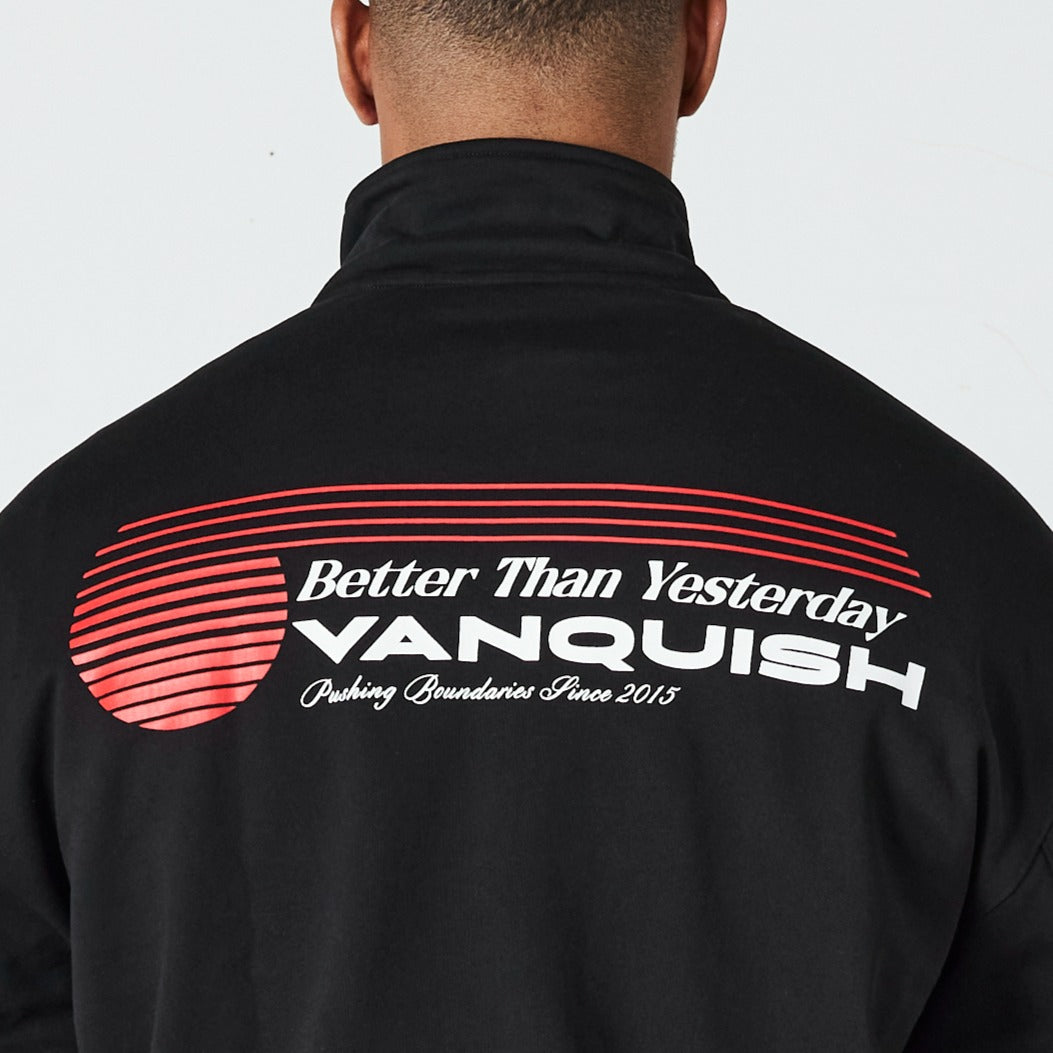 Vanquish Black Athletics Division Quarter Zip Sweater