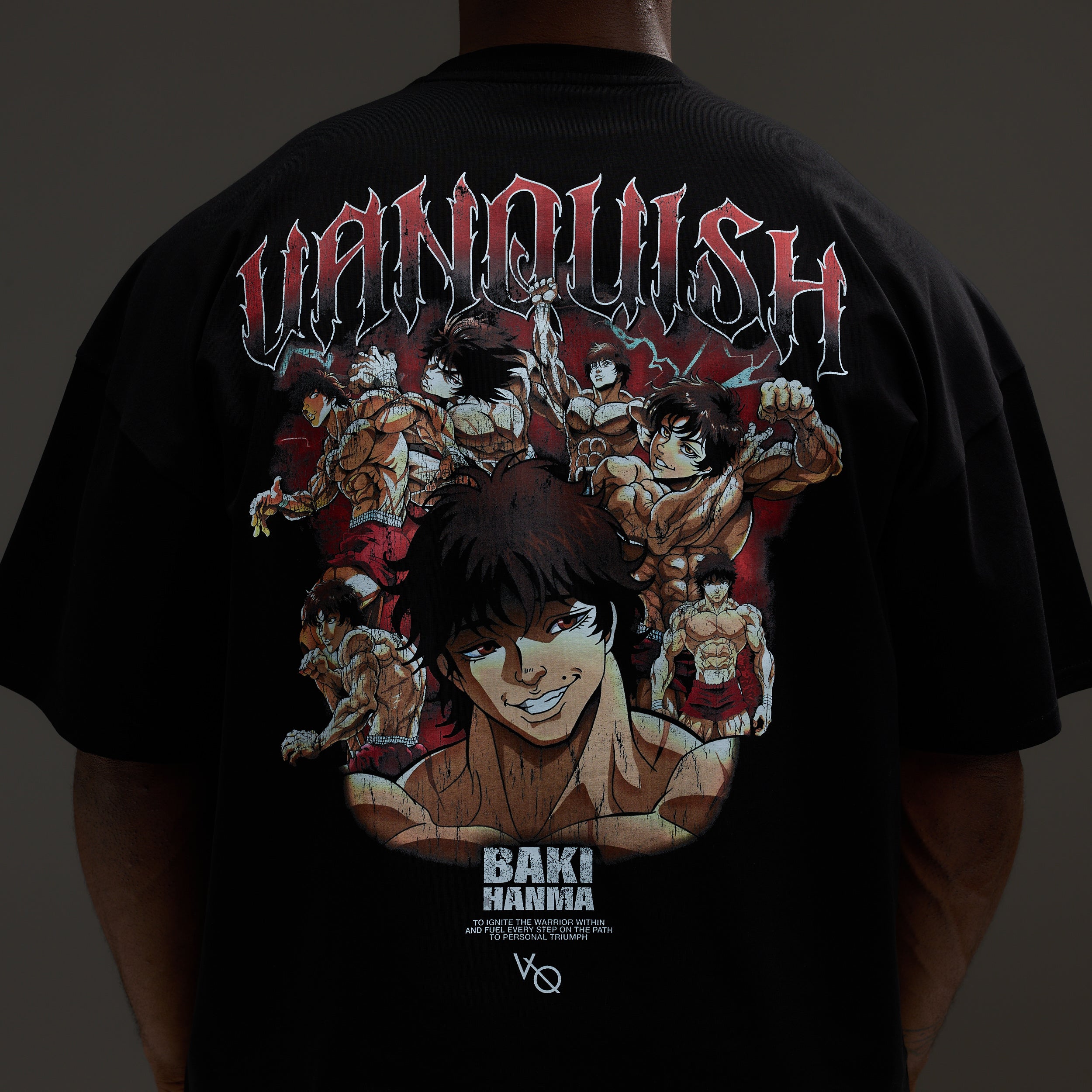 VQ x Baki: Black Baki Boxy Oversized T Shirt