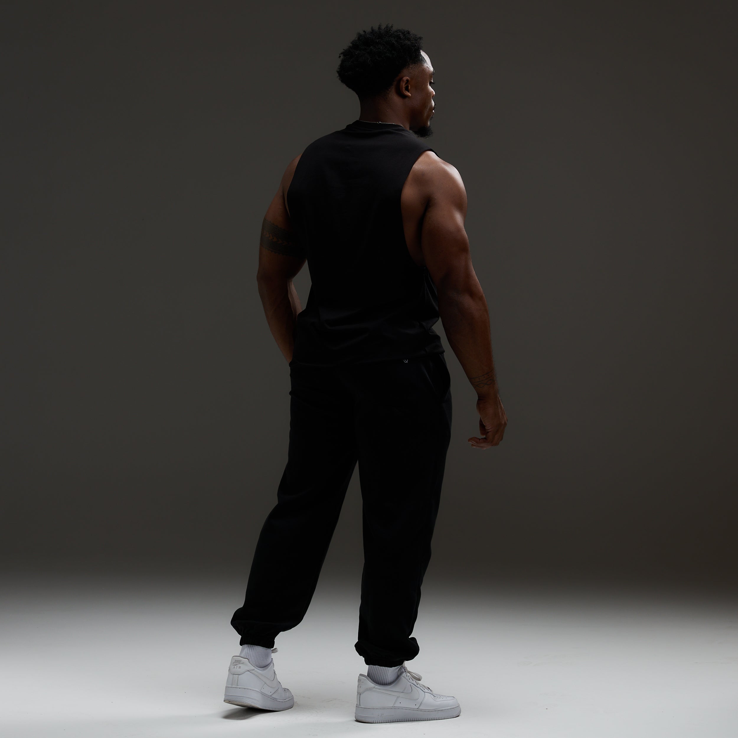 VQ x Baki: Black Oliva Sleeveless T Shirt