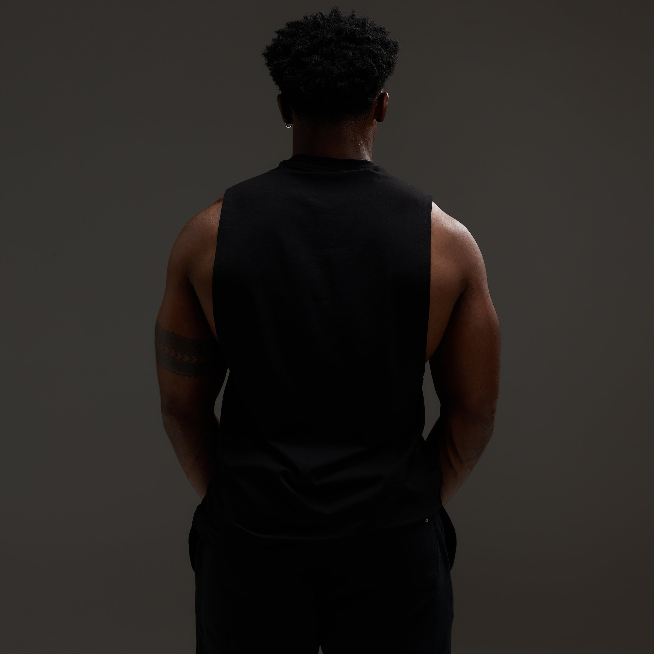 VQ x Baki: Black Oliva Sleeveless T Shirt