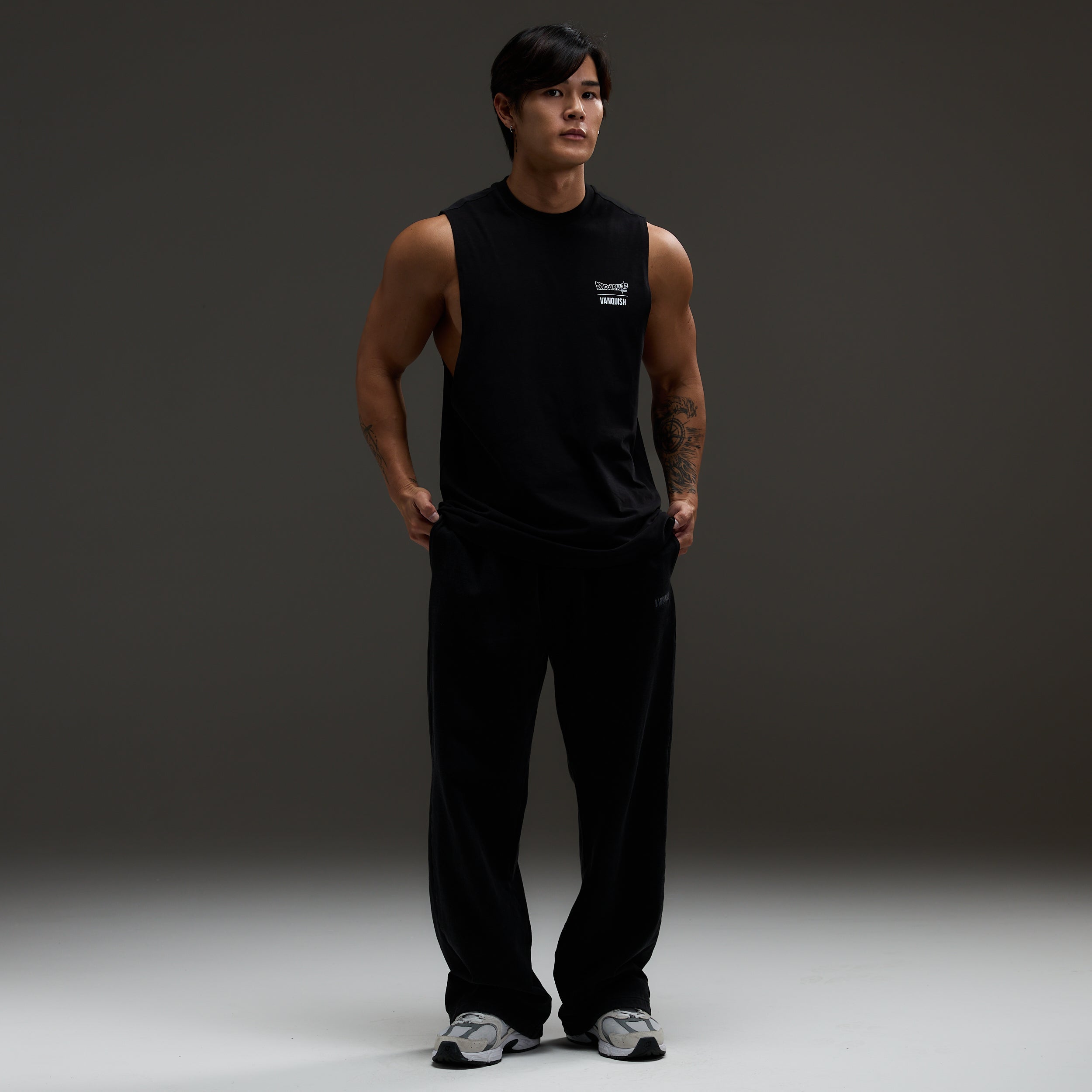 Vanquish DBS Goku SSGSS Black Oversized Sleeveless T Shirt