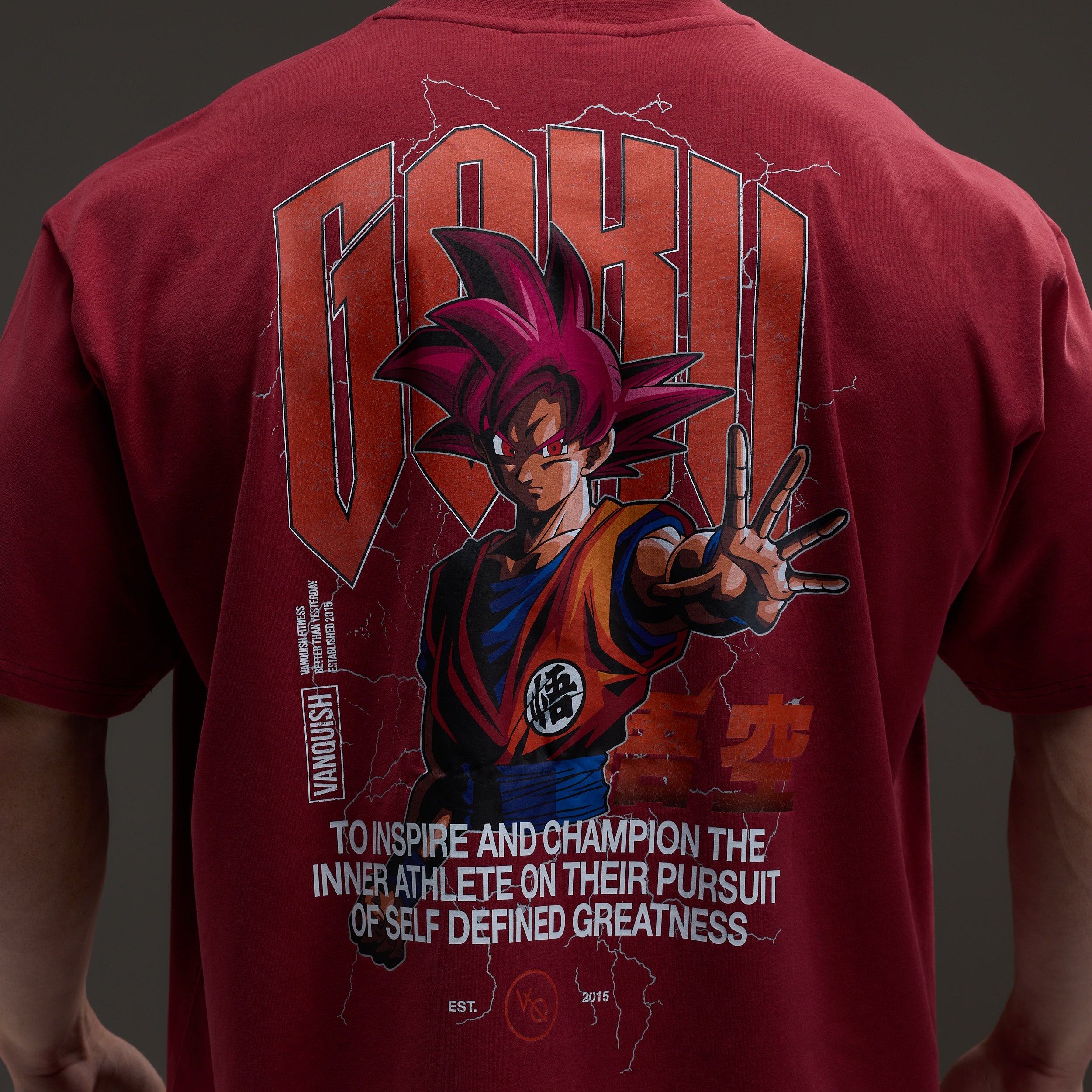 Vanquish DBS Goku Red Oversized T Shirt