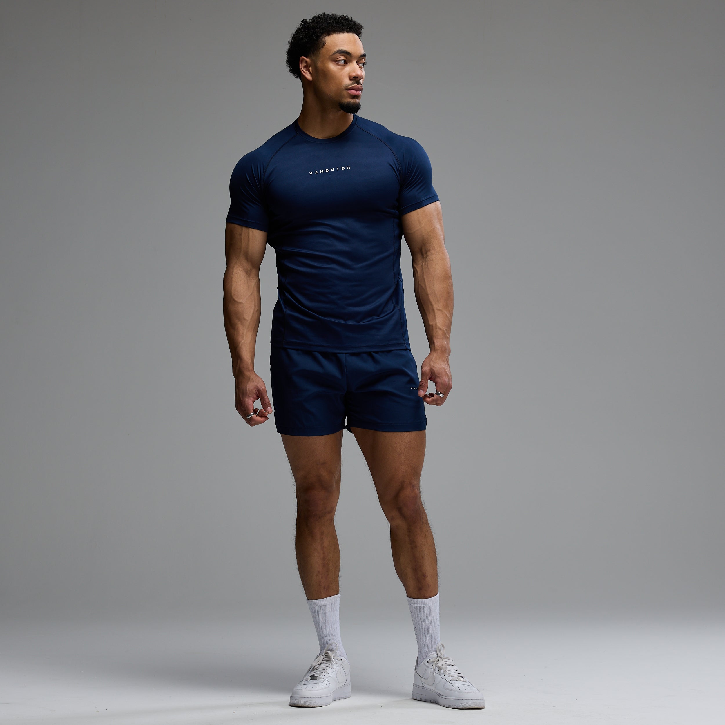 ACADEMY NAVY SLIM FIT PERFORMANCE T SHIRT