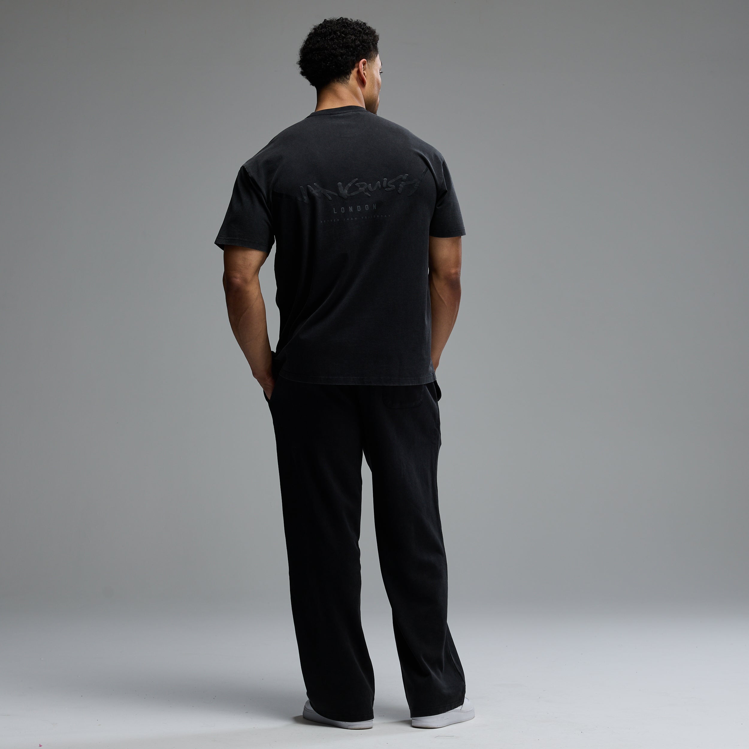 GRAFFITI WASHED BLACK OVERSIZED T SHIRT