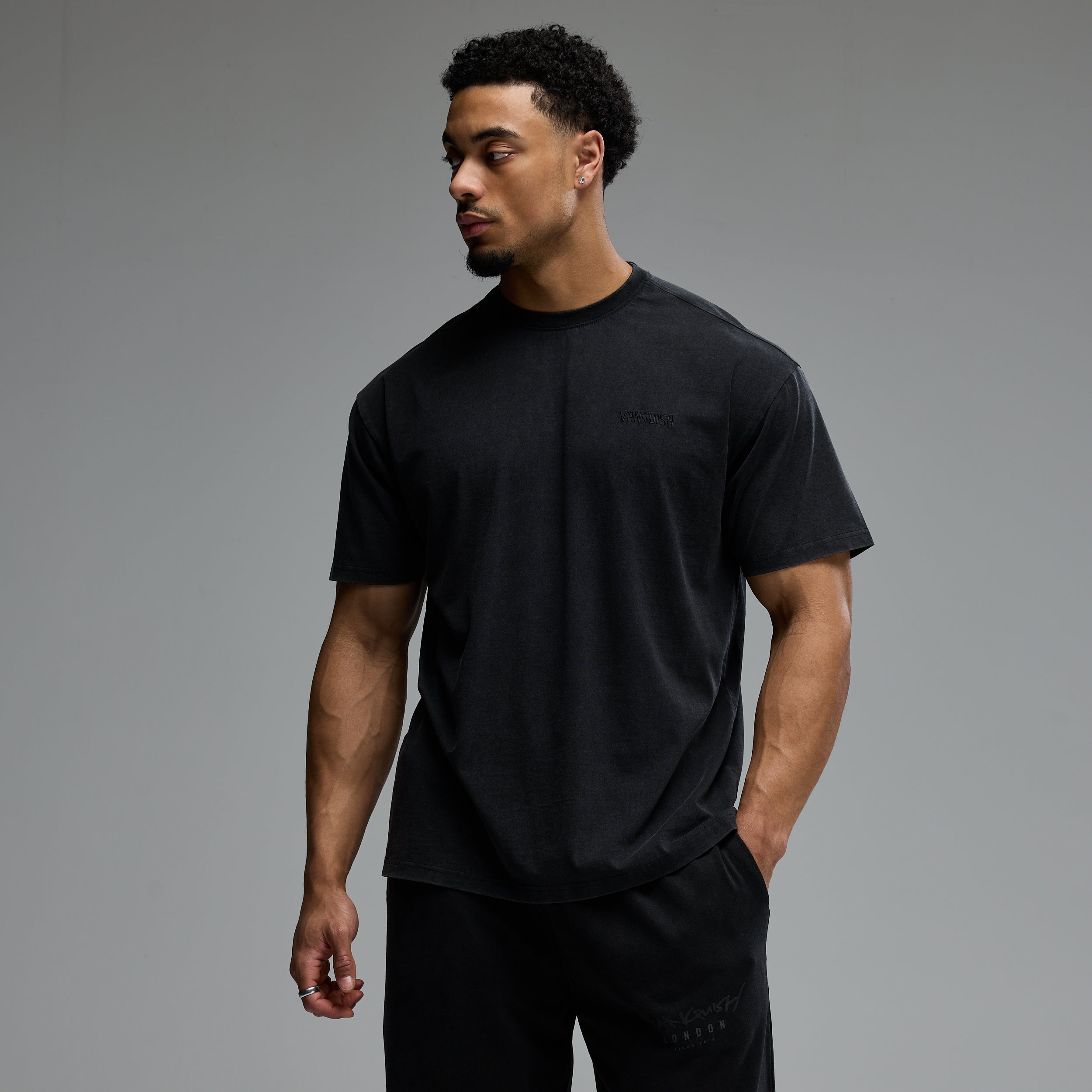 GRAFFITI WASHED BLACK OVERSIZED T SHIRT