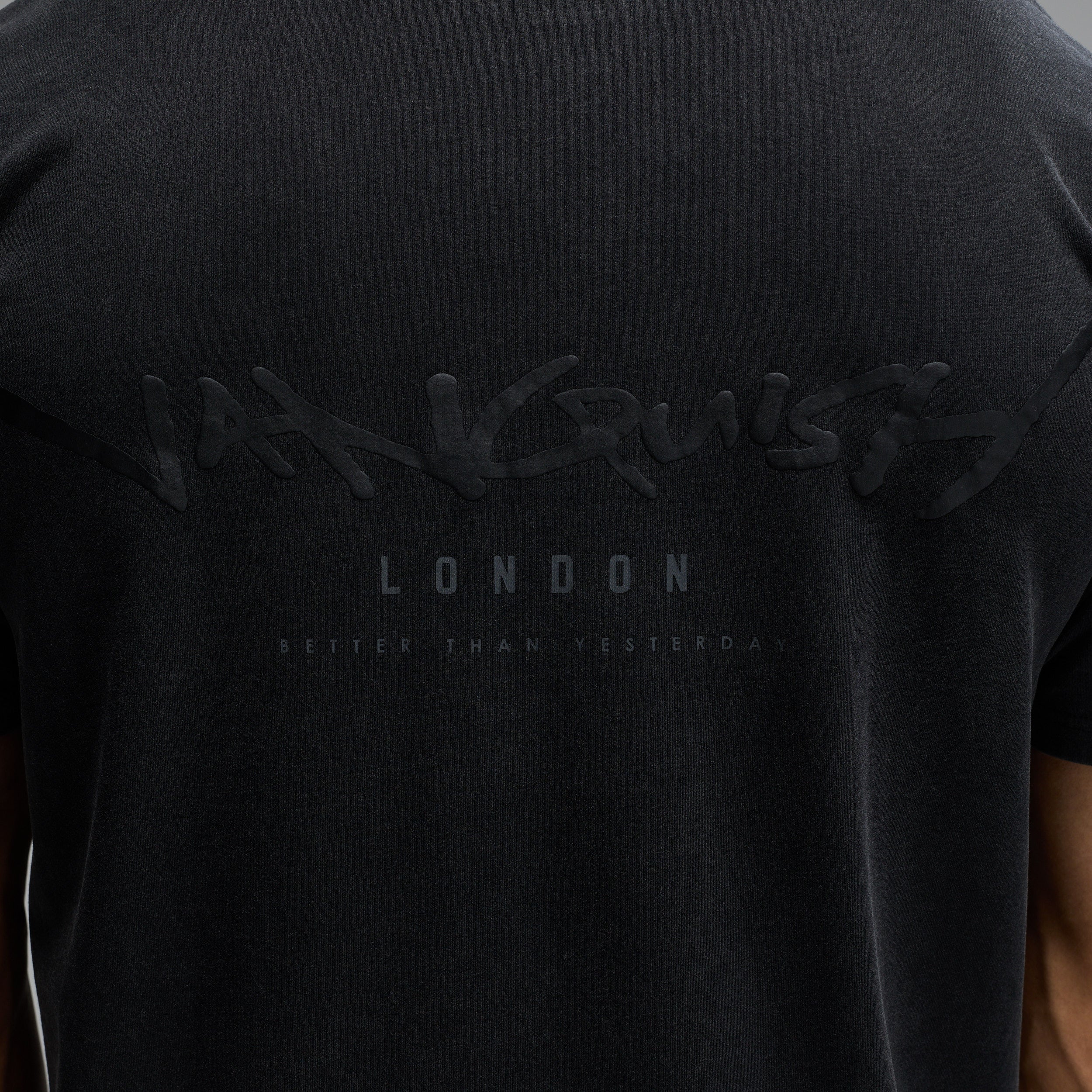 GRAFFITI WASHED BLACK OVERSIZED T SHIRT