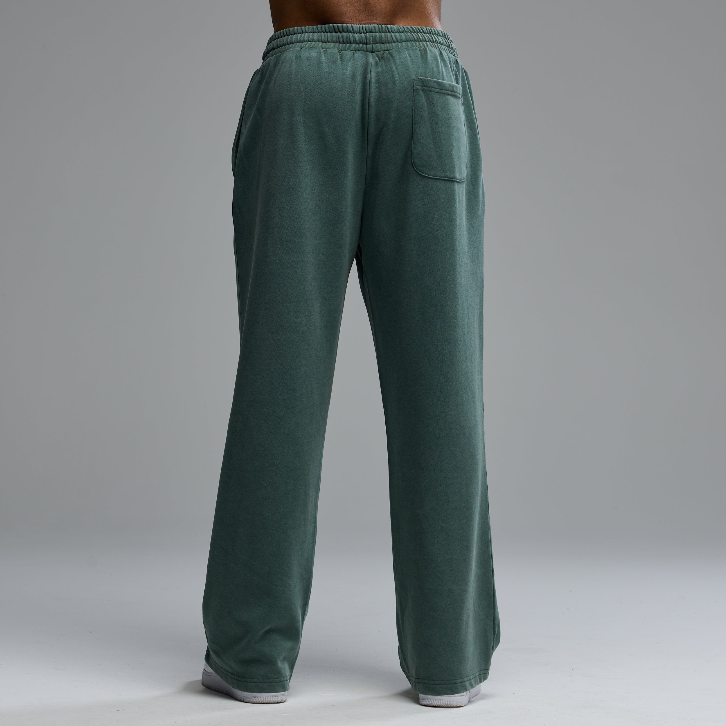 GRAFFITI WASHED SAGE STRAIGHT LEG SWEATPANTS