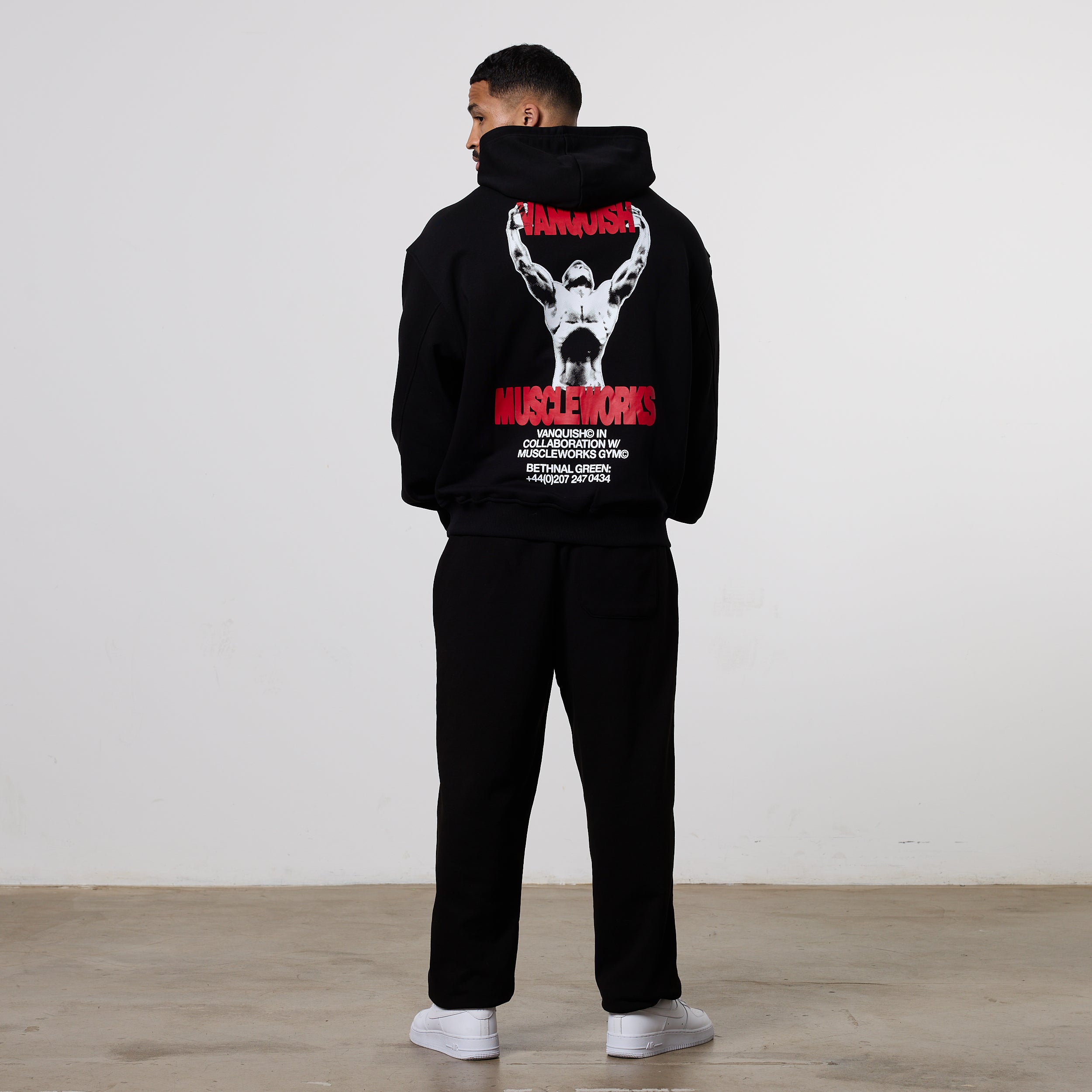 Vanquish x Muscleworks Black Oversized Hoodie