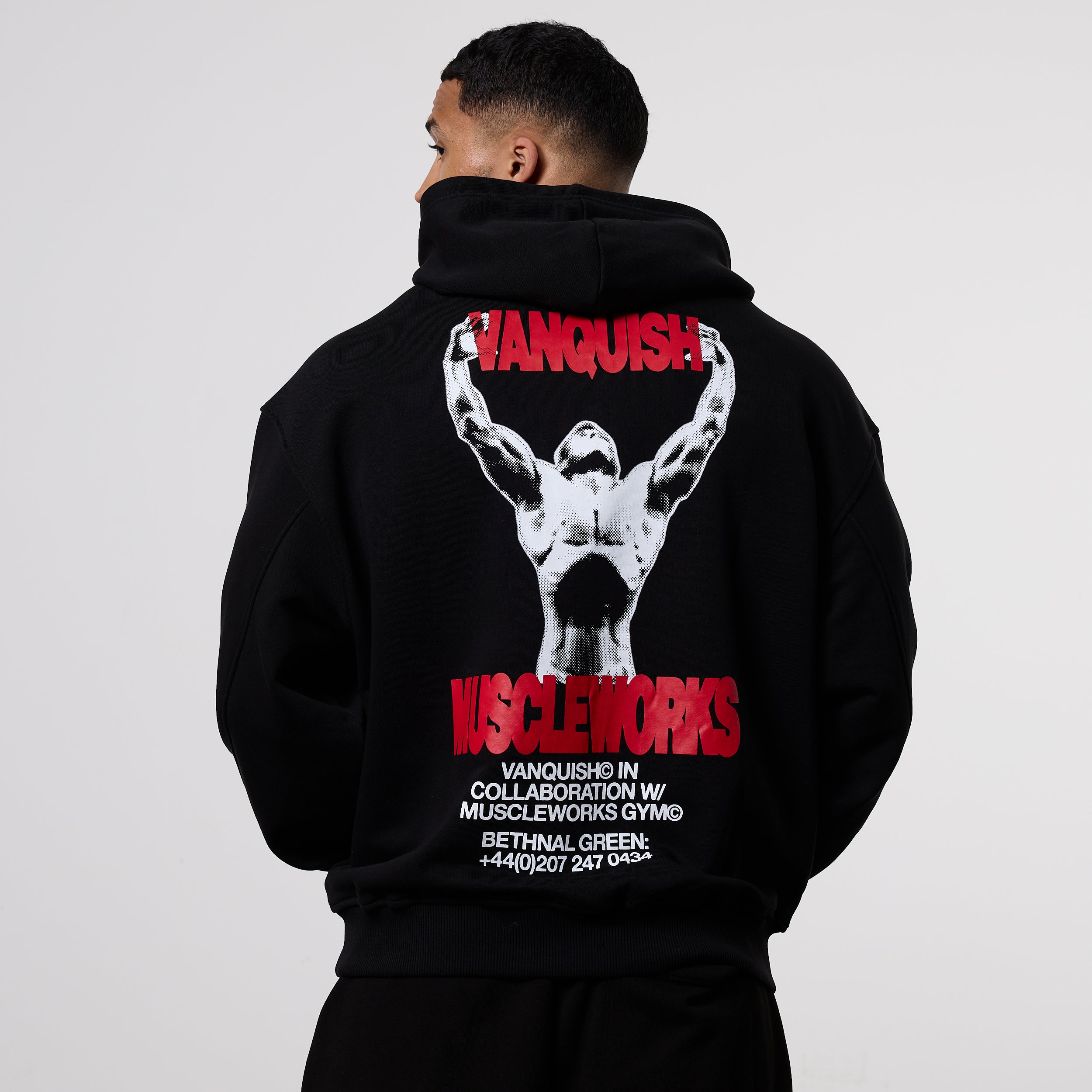 Vanquish x Muscleworks Black Oversized Hoodie