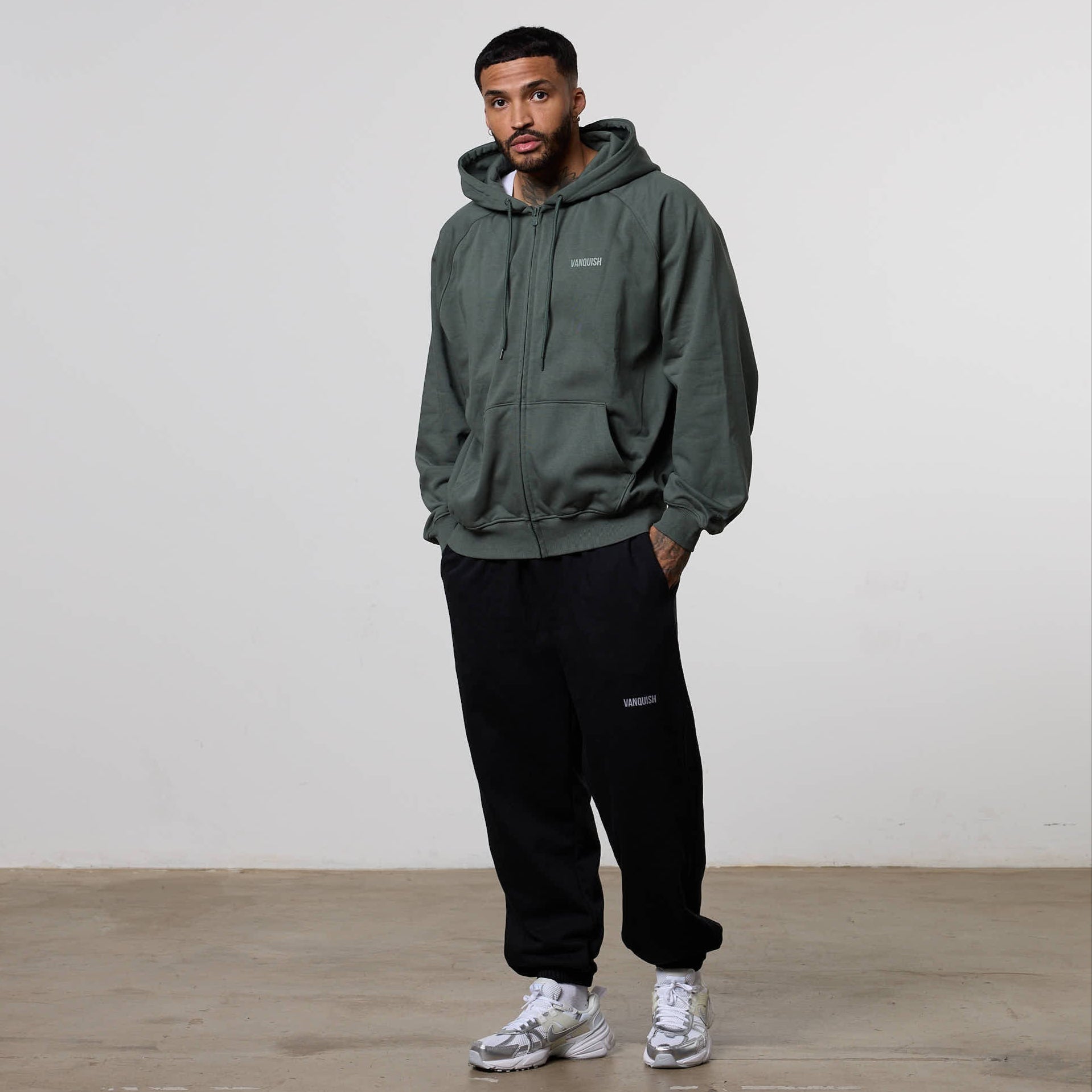 Vanquish Essential Forest Green Oversized Boxy Hoodie