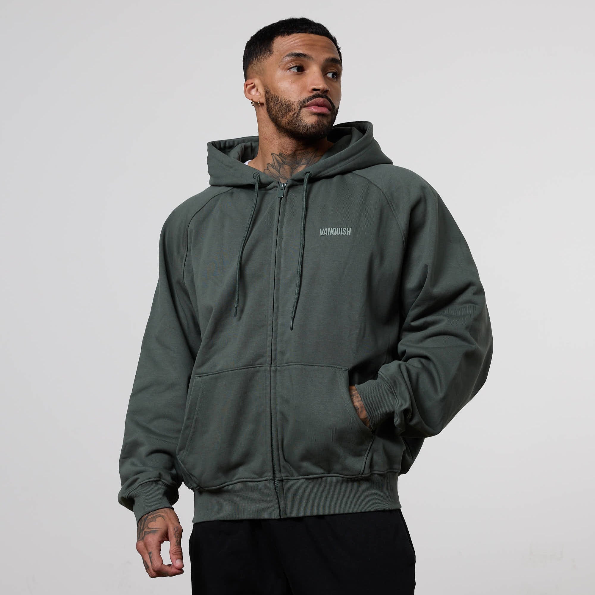 Vanquish Essential Forest Green Oversized Boxy Hoodie