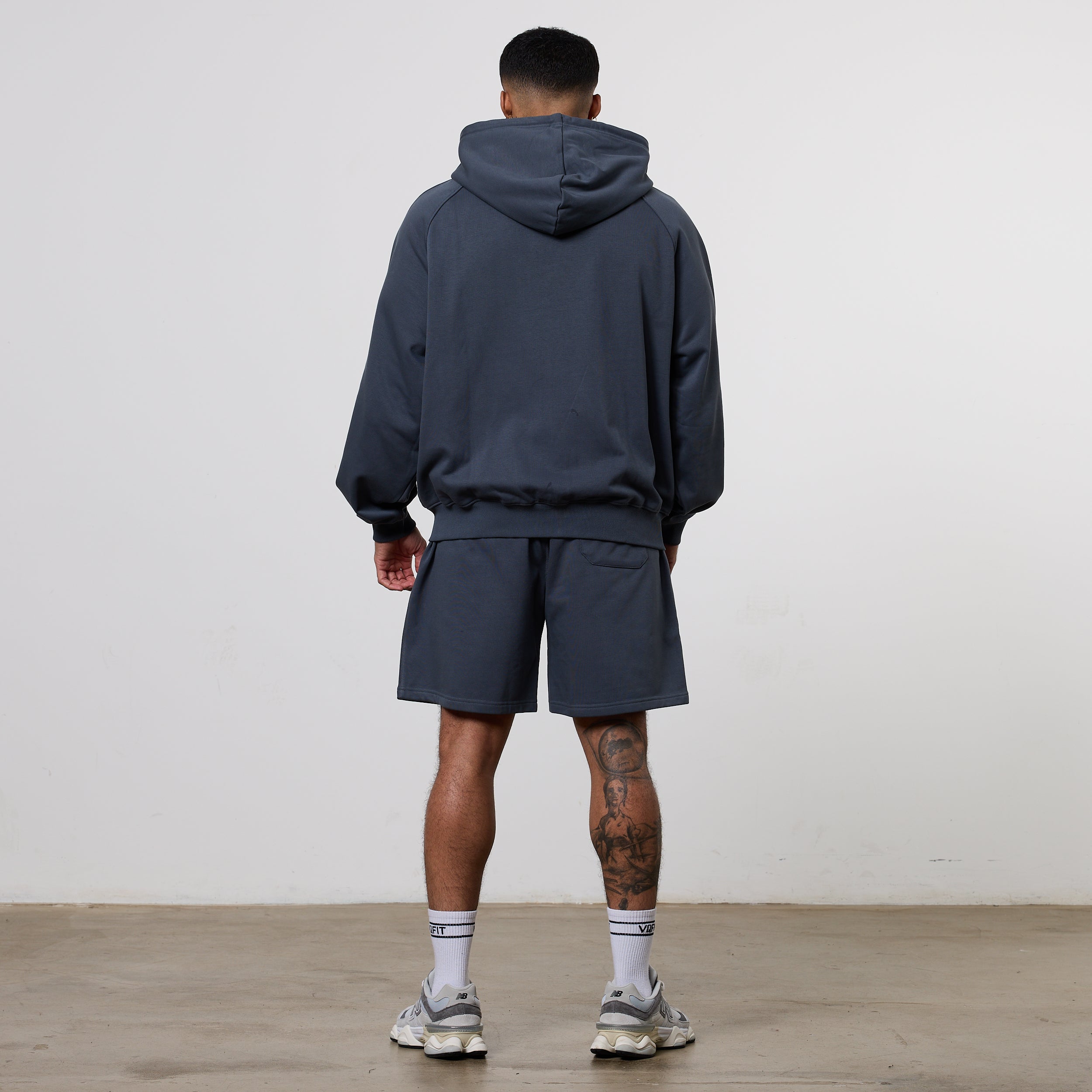 Vanquish Essential Denim Blue Oversized Boxy Hoodie