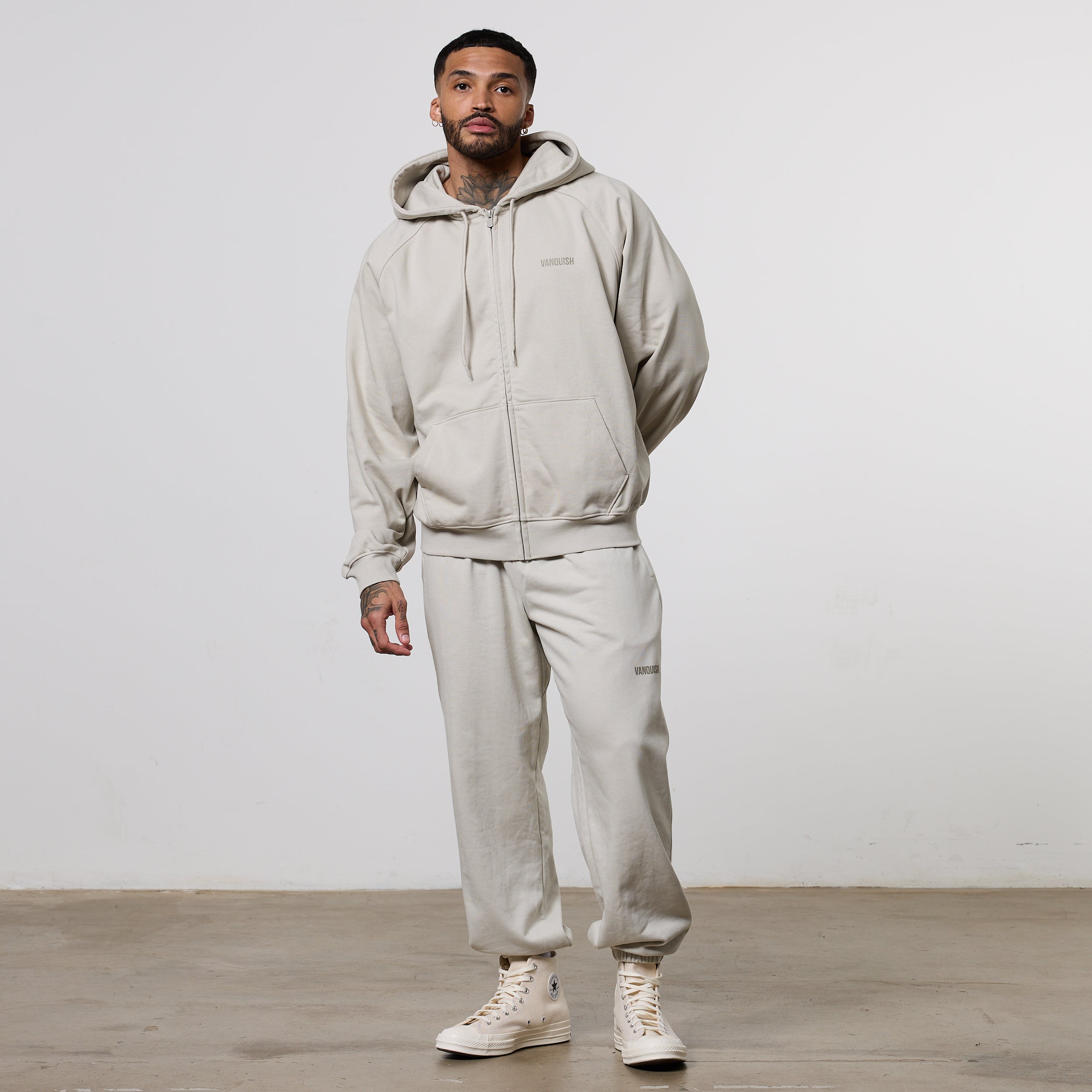 Vanquish Essential Stone Oversized Boxy Hoodie