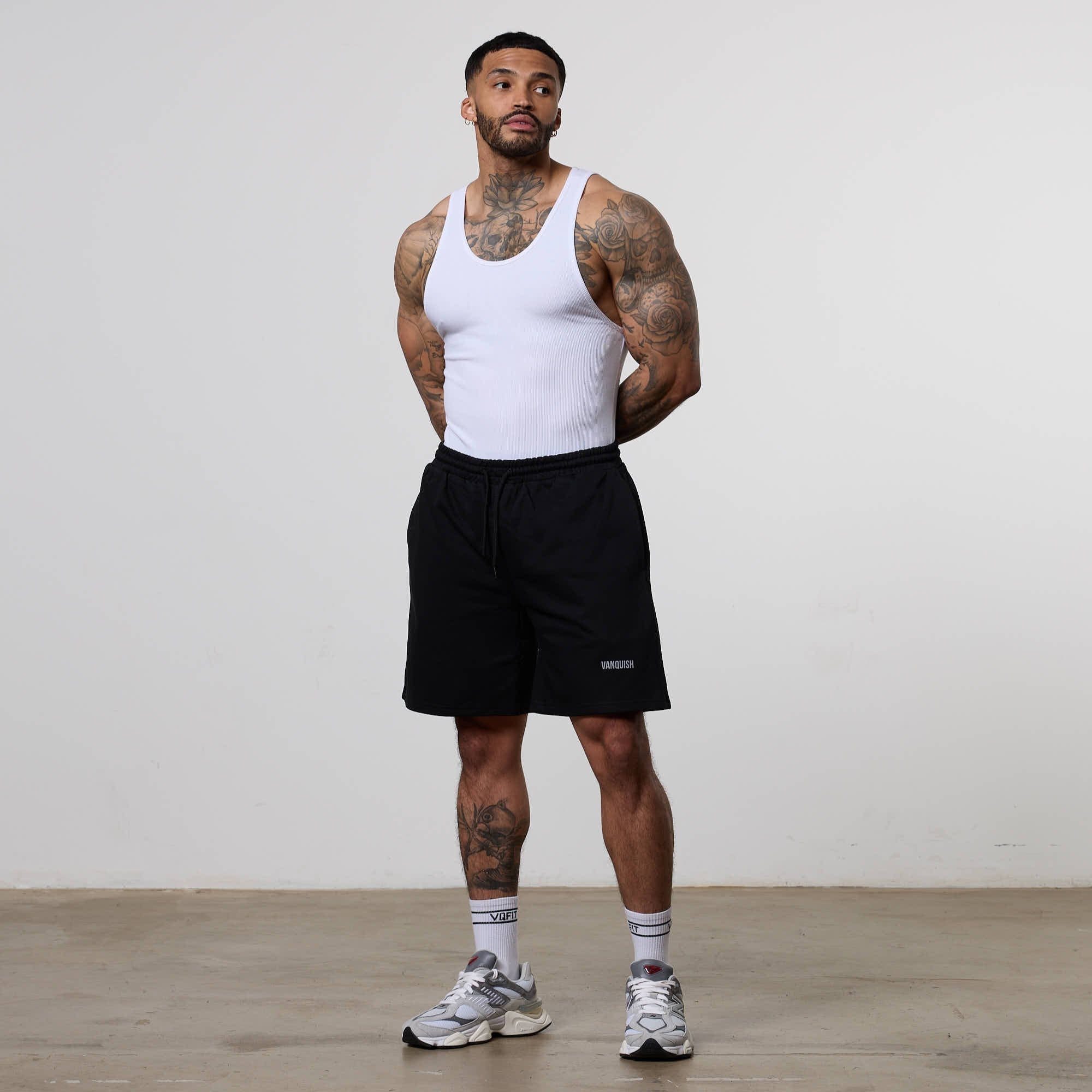 Vanquish Essential Black Oversized Heavyweight Shorts