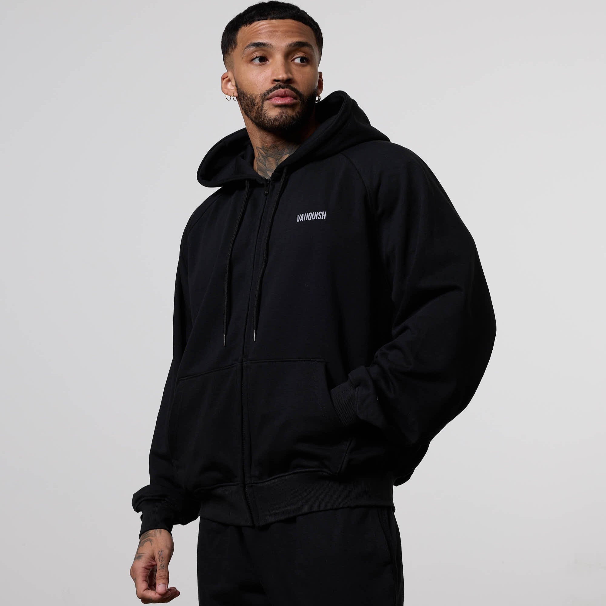 Vanquish Essential Black Oversized Boxy Hoodie