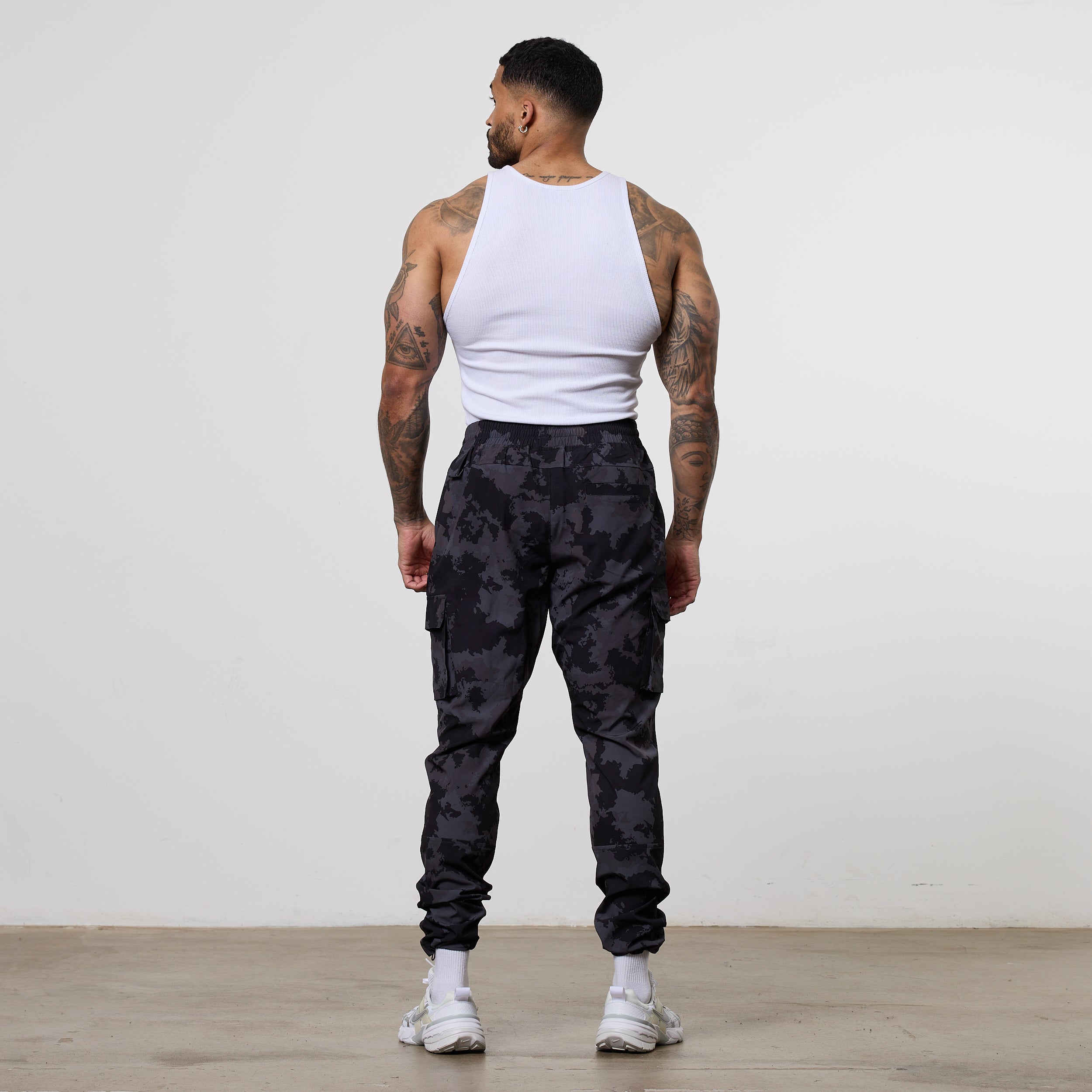 Vanquish Utility Black Camo Tapered Cargo Pants