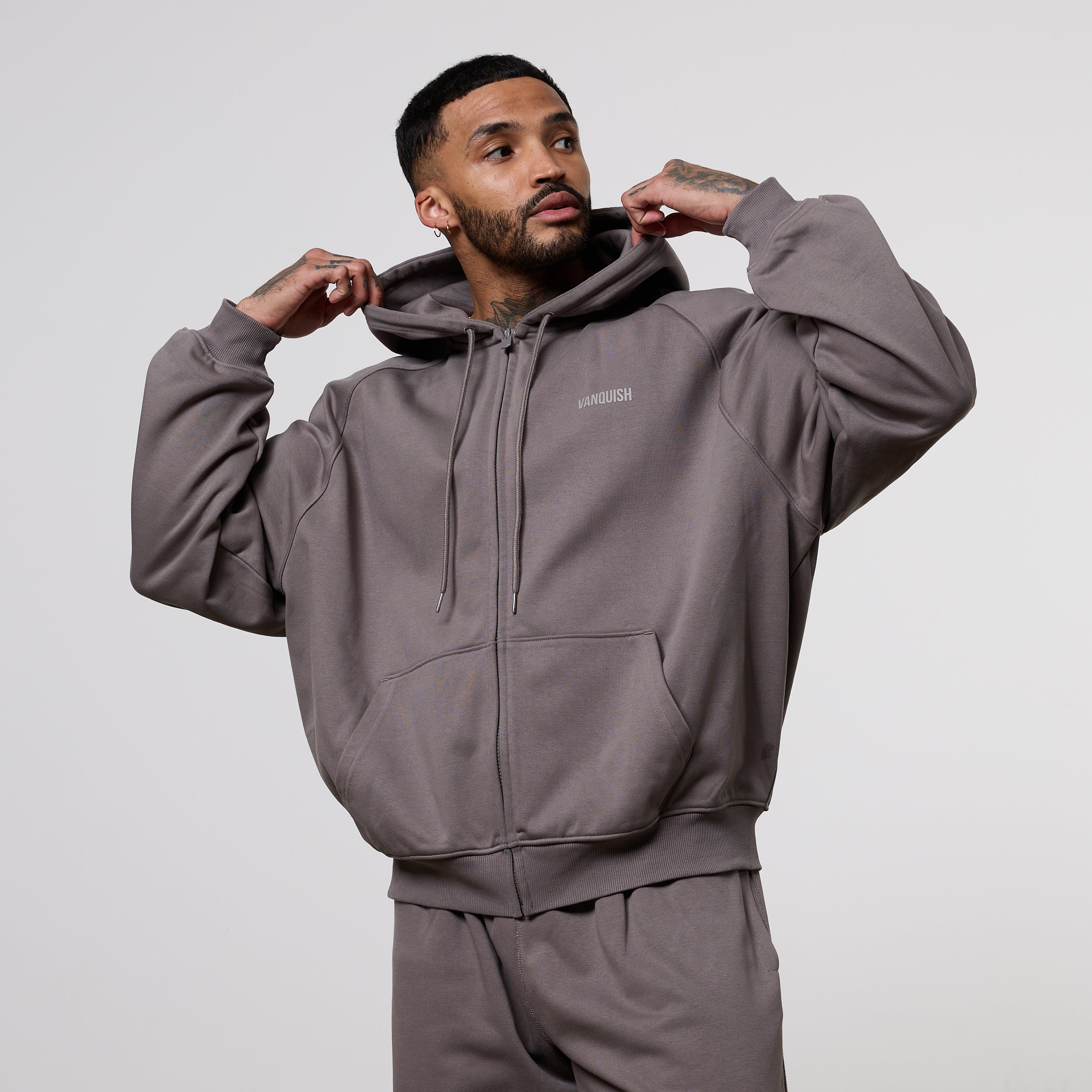 Vanquish Essential Mushroom Oversized Boxy Hoodie