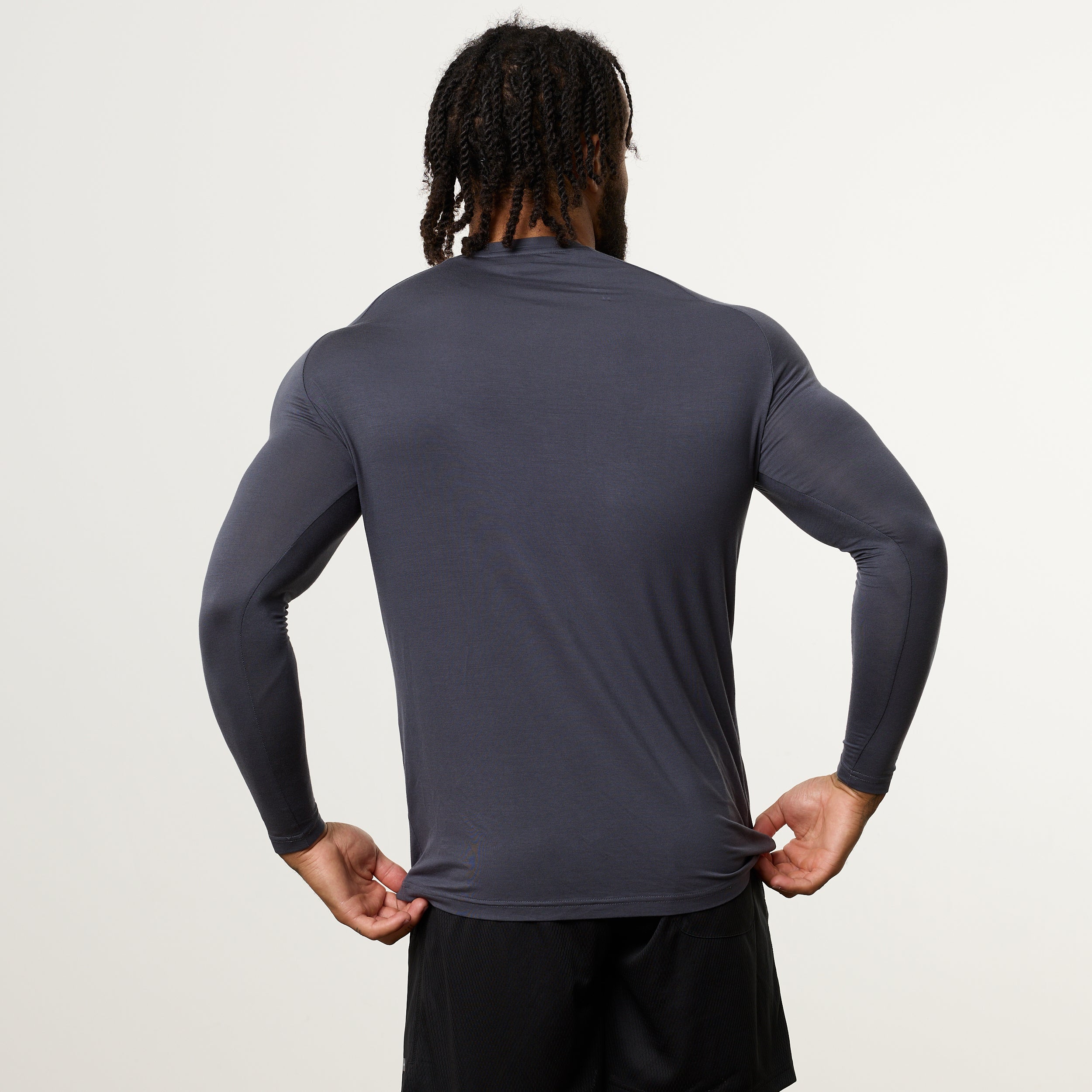 Vanquish Ultra Soft Denim Blue Long Sleeve Slim Fit T Shirt