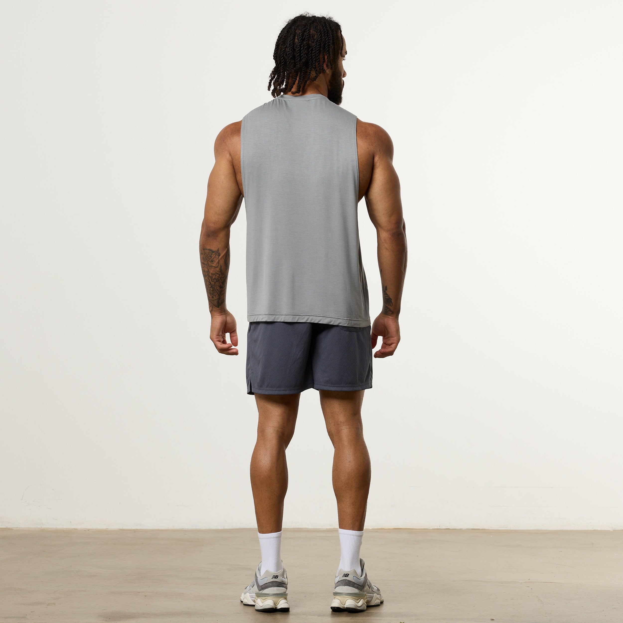 Vanquish Ultra Soft Steel Grey Oversized Sleeveless T Shirt