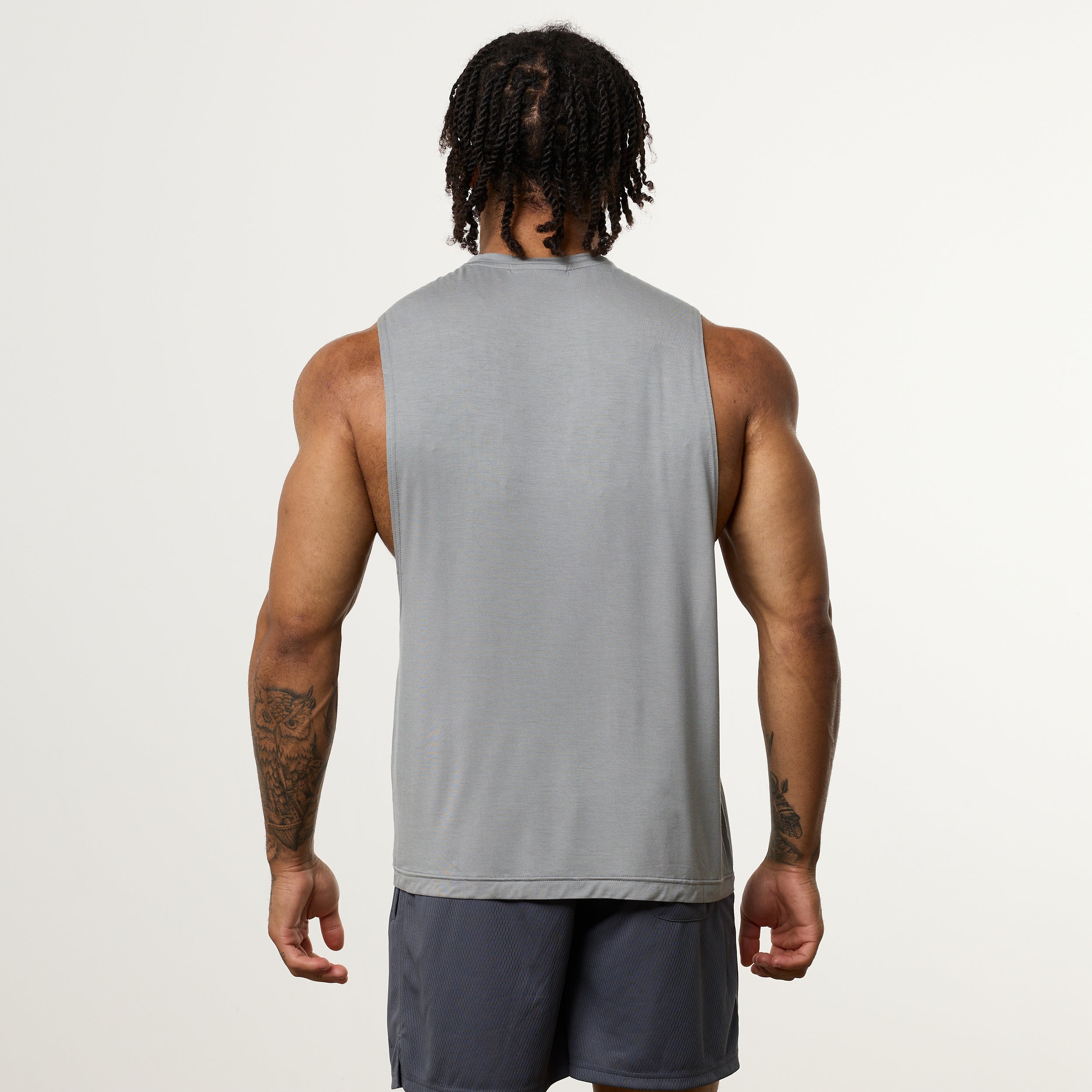 Vanquish Ultra Soft Steel Grey Oversized Sleeveless T Shirt