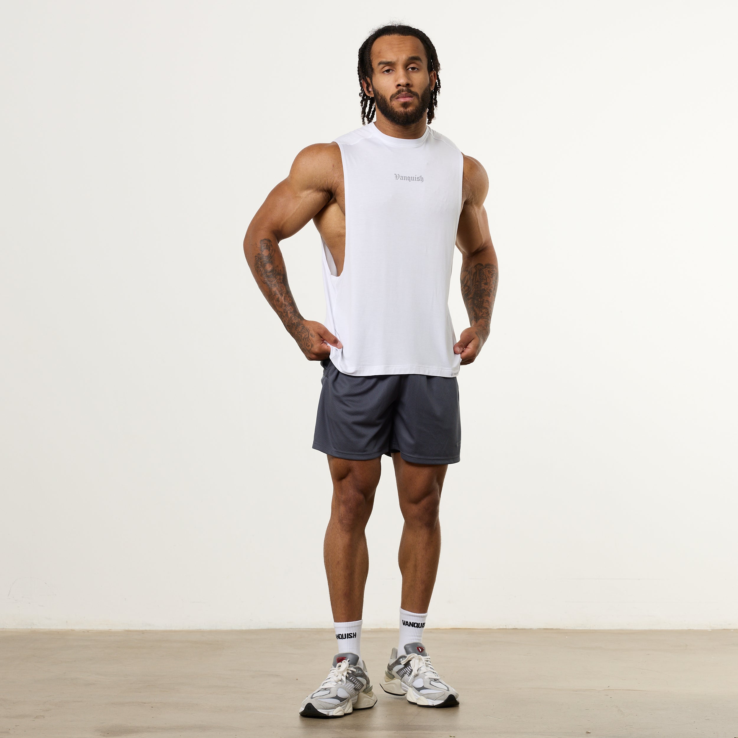 Vanquish Ultra Soft White Oversized Sleeveless T Shirt