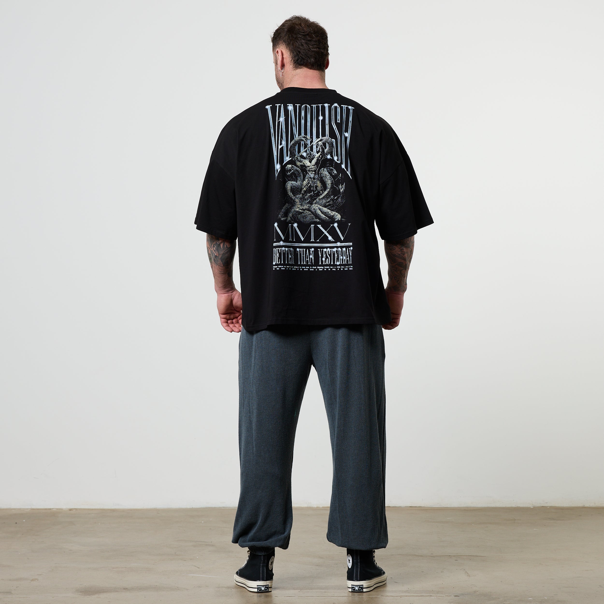 Vanquish Olympus Black Hercules Oversized Boxy T Shirt