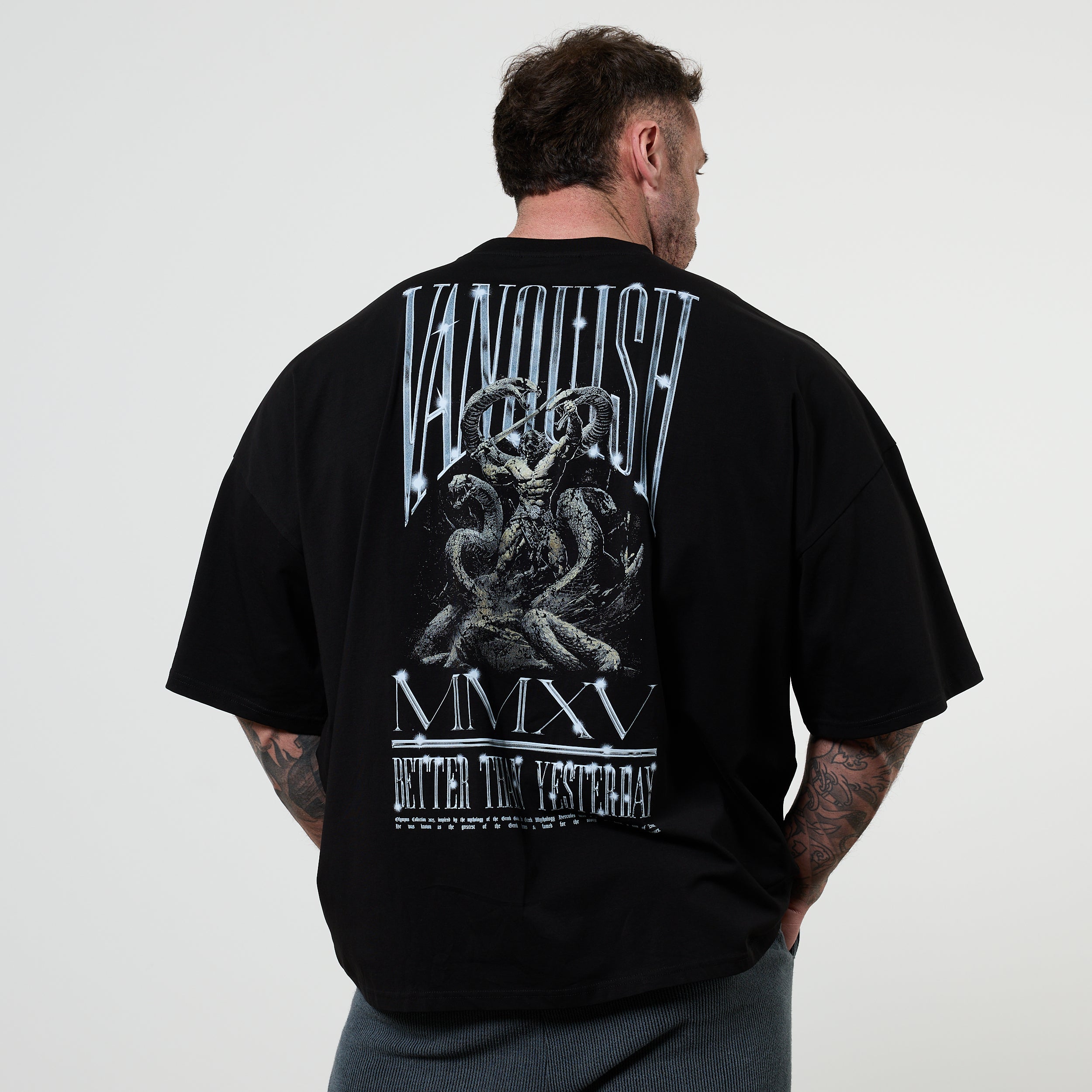 Vanquish Olympus Black Hercules Oversized Boxy T Shirt