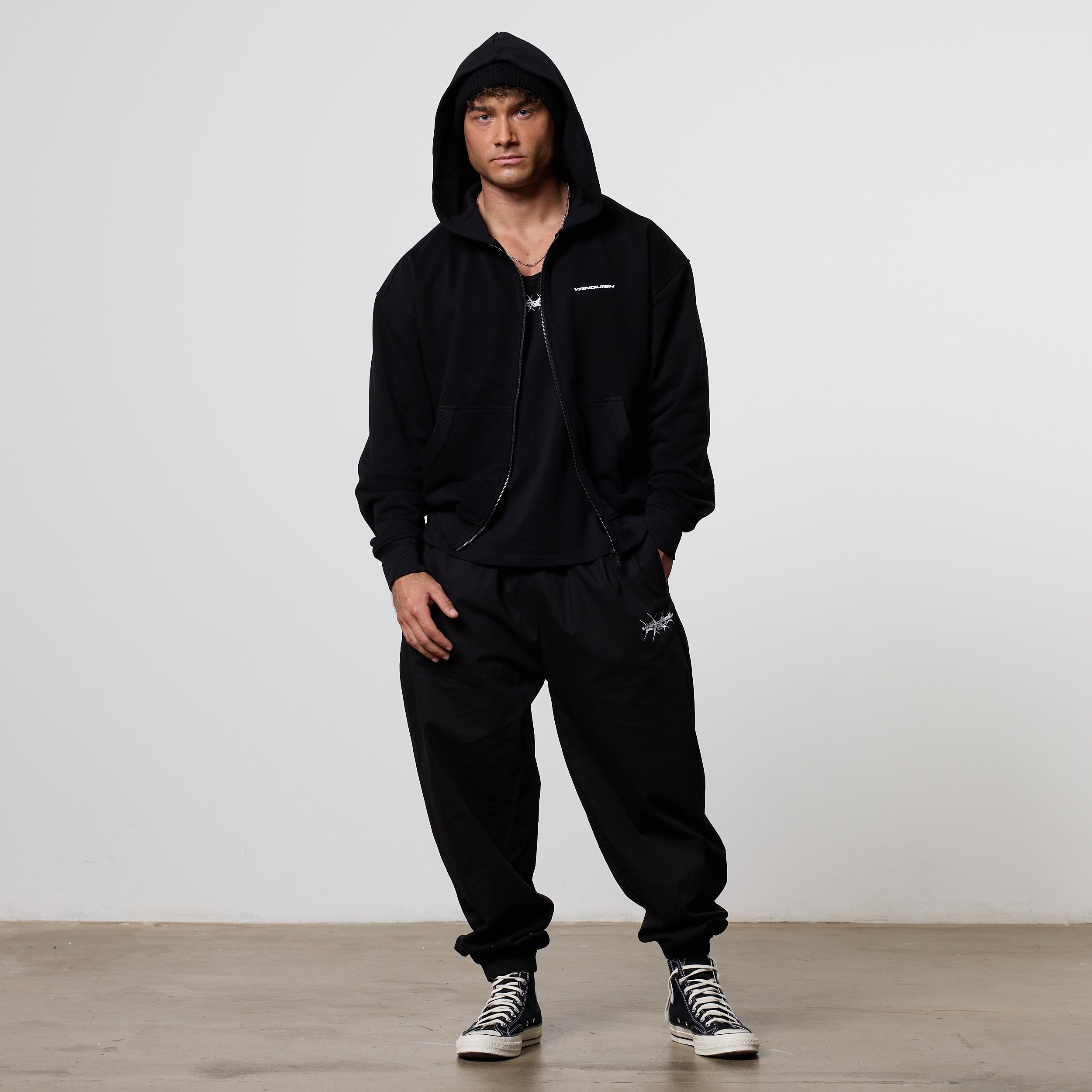 Vanquish x DT Lift Heavy Black Oversized Full Zip Hoodie
