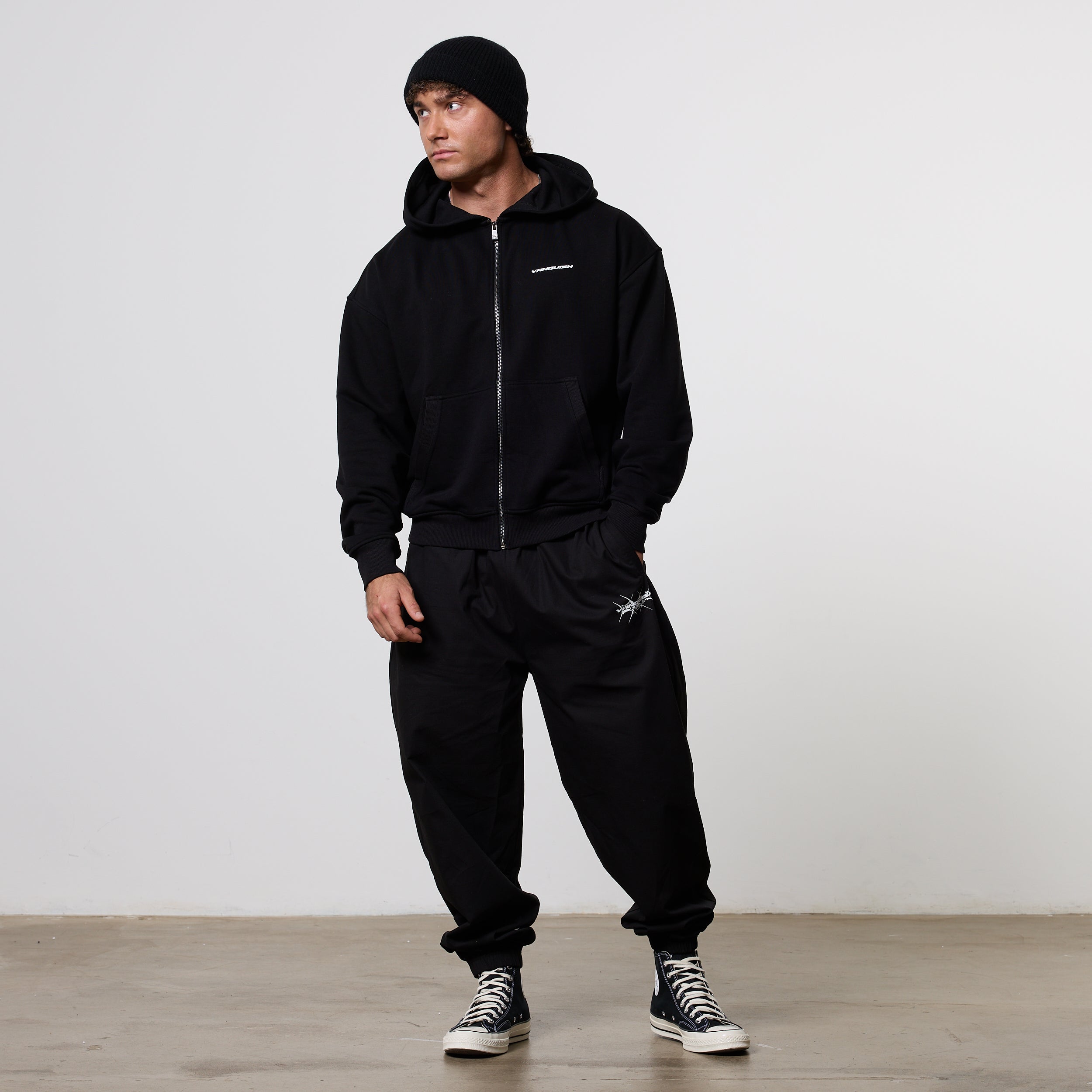 Vanquish x DT Lift Heavy Black Oversized Full Zip Hoodie