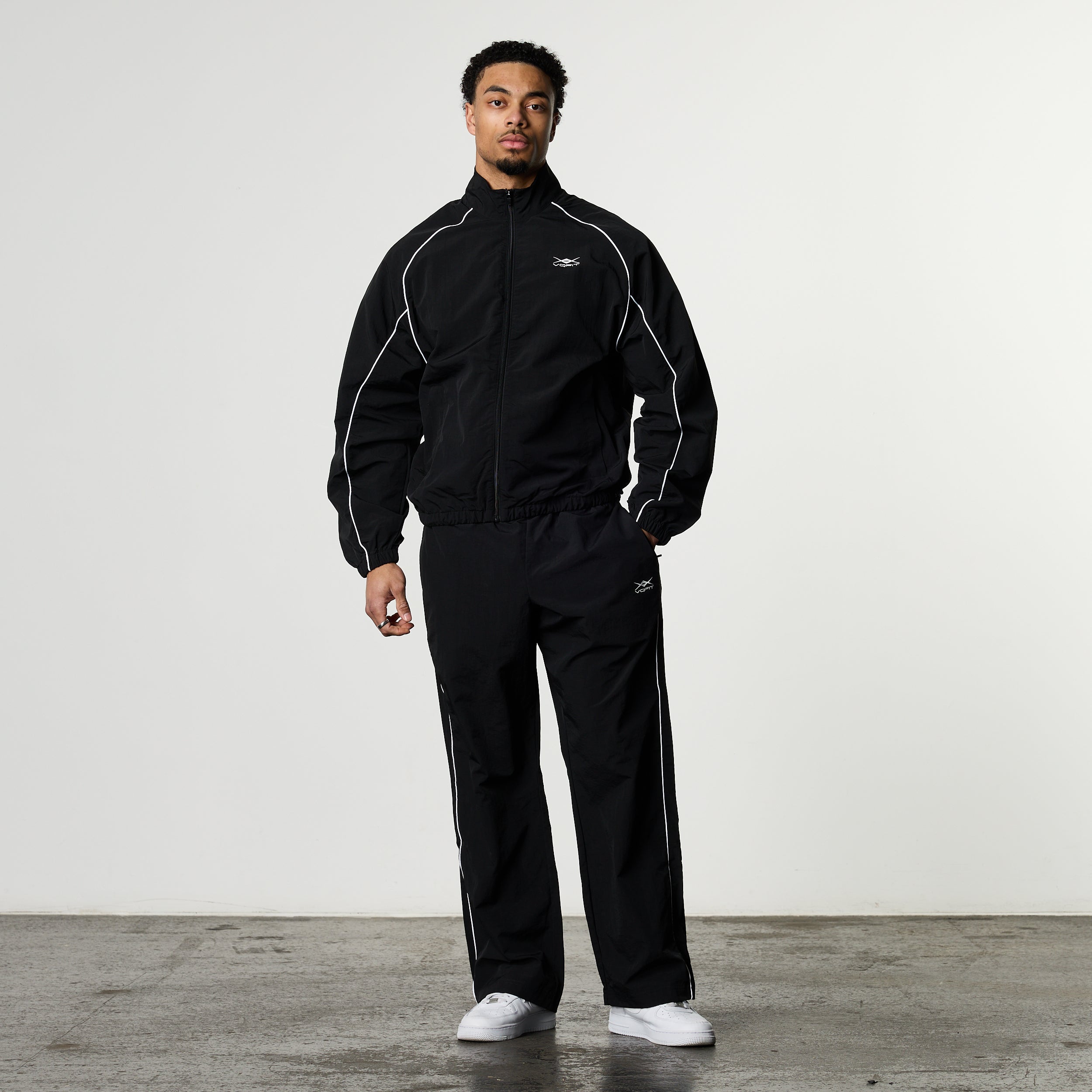 NYLON TRACKSUIT BLACK PANTS