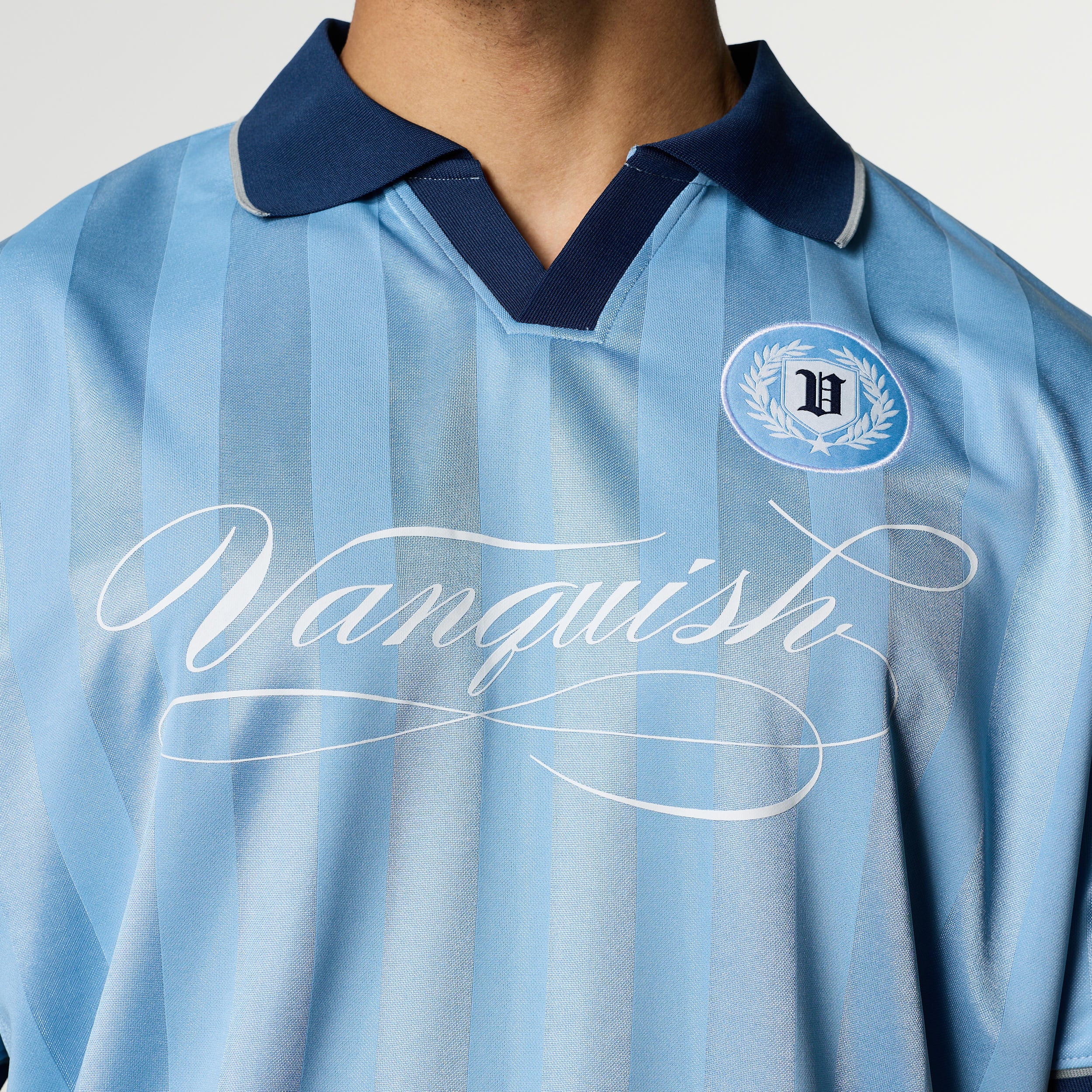 VANQUISH BLUE OVERSIZED BOXY FOOTBALL JERSEY