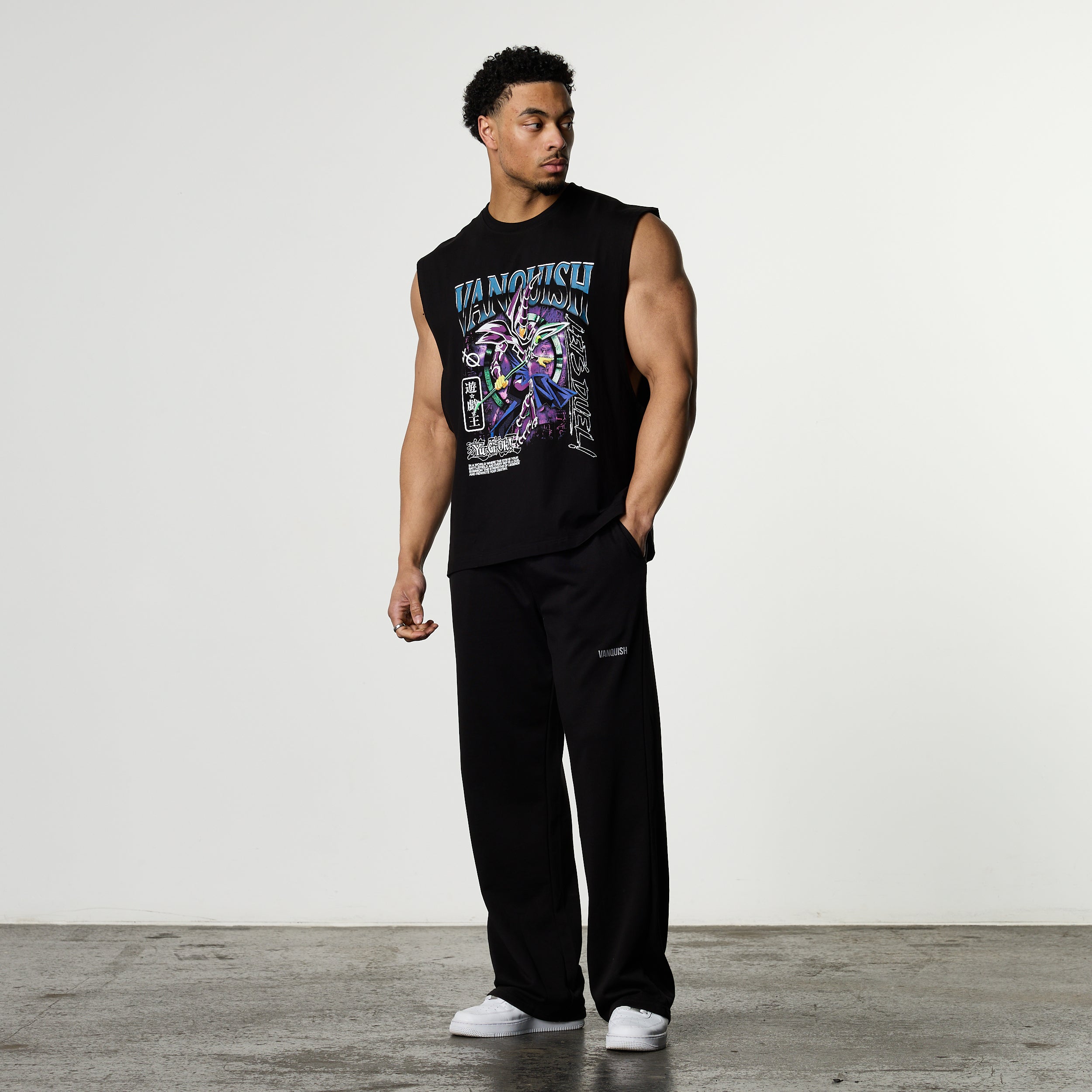 YU-GI-OH! DARK MAGICIAN BLACK BOXY SLEEVELESS T SHIRT