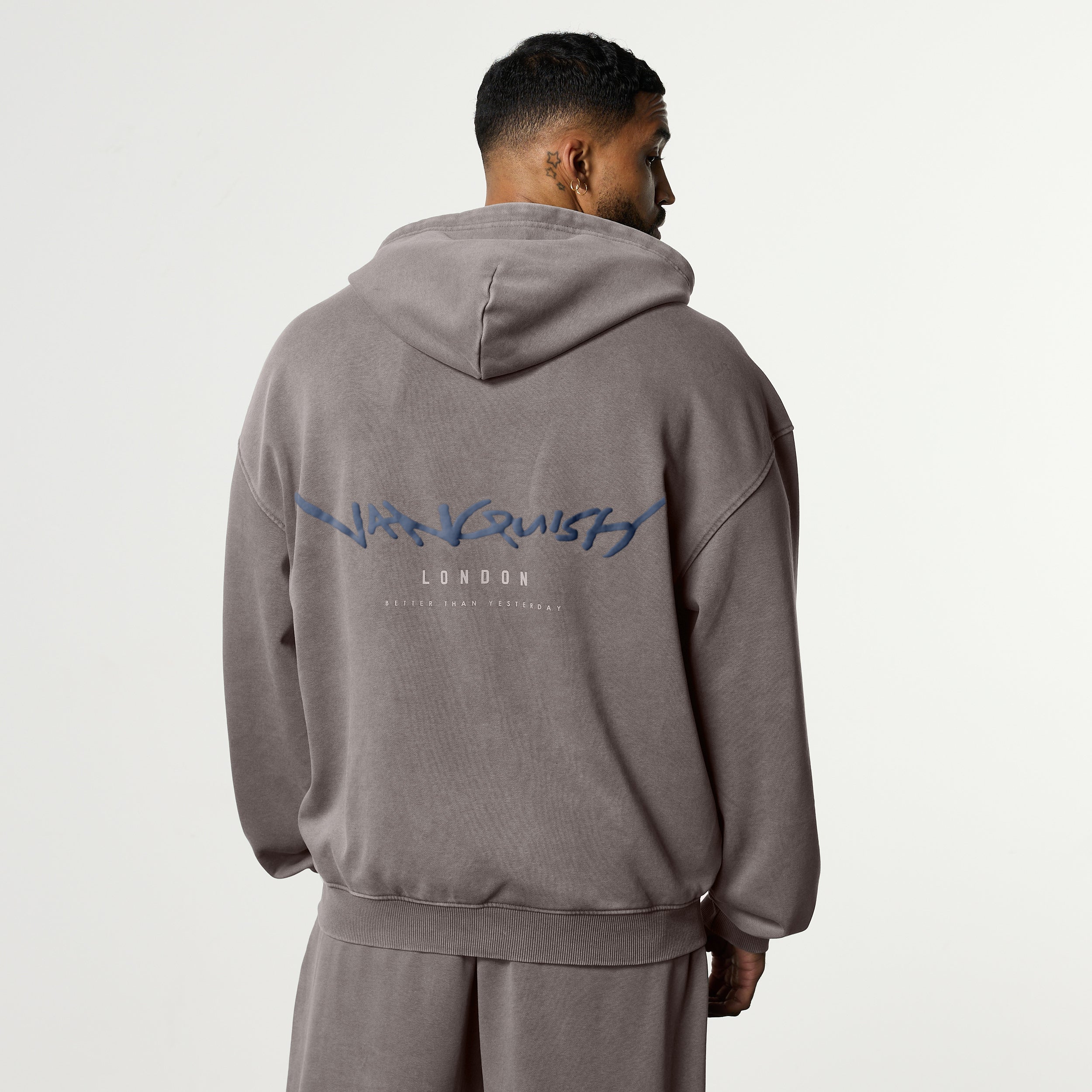 GRAFFITI WASHED MUSHROOM ZIP HOODIE